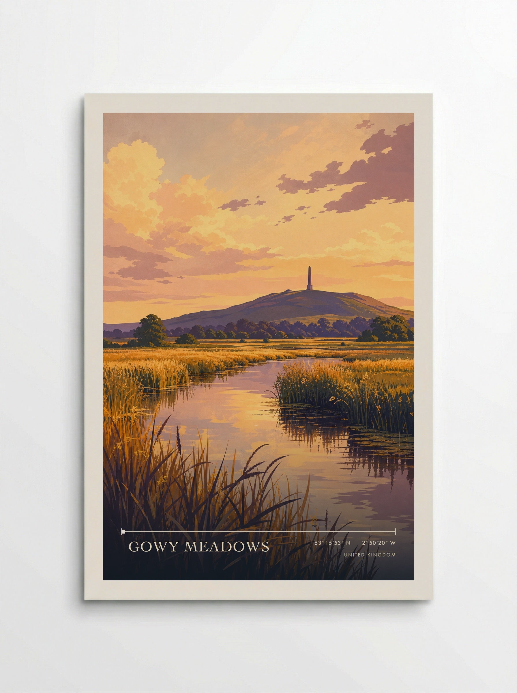 Gowy Meadows United Kingdom Travel Poster - Poster