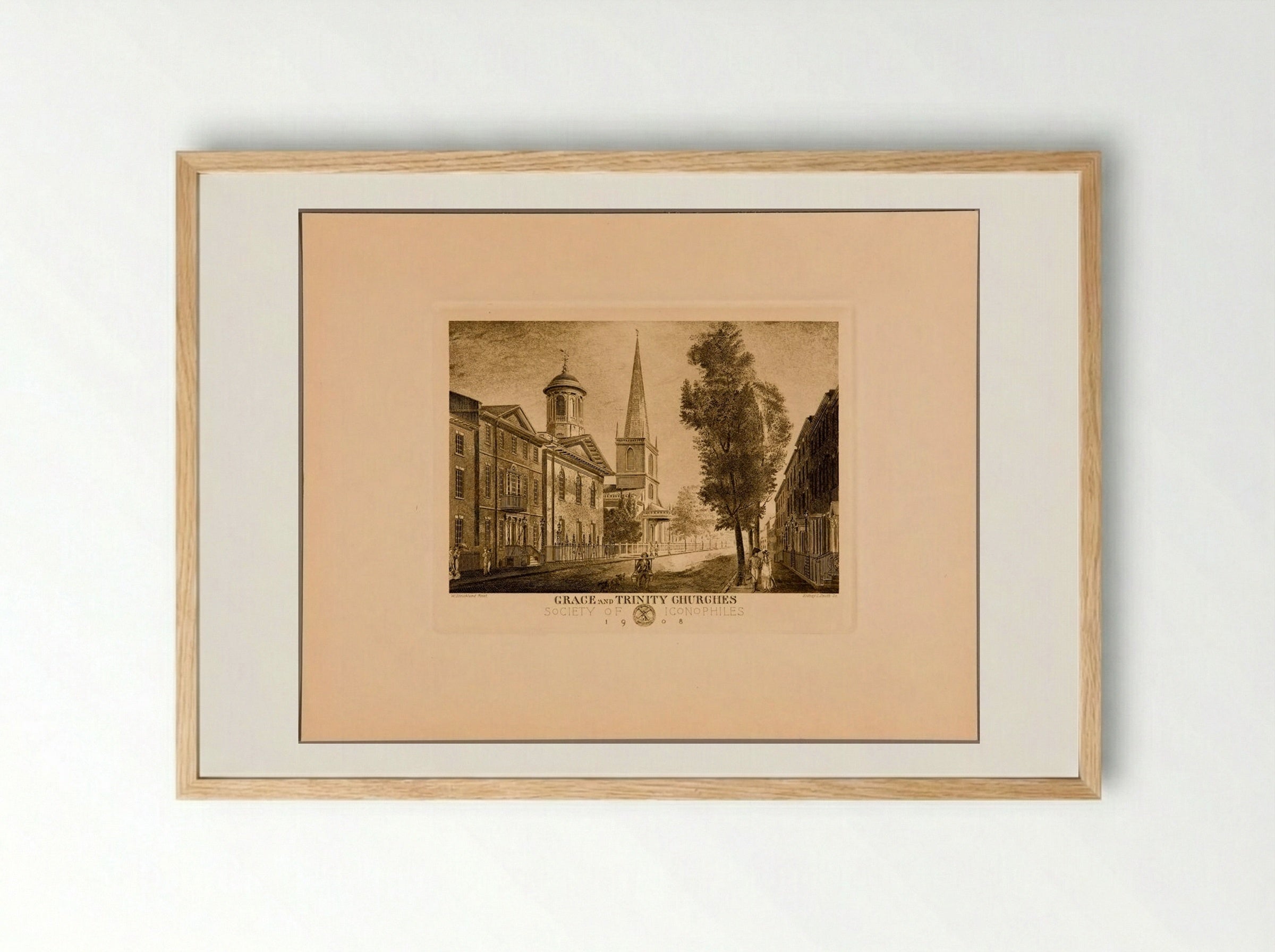 Grace and Trinity Churches - Sidney L. Smith - Framed Print Wood