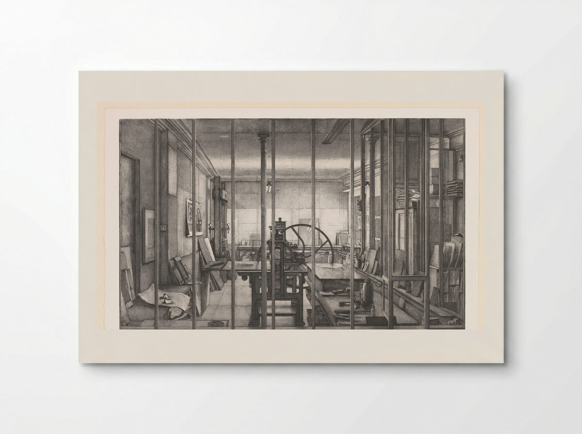 Grafisch atelier van René Tazé - Erik Desmazières - Poster