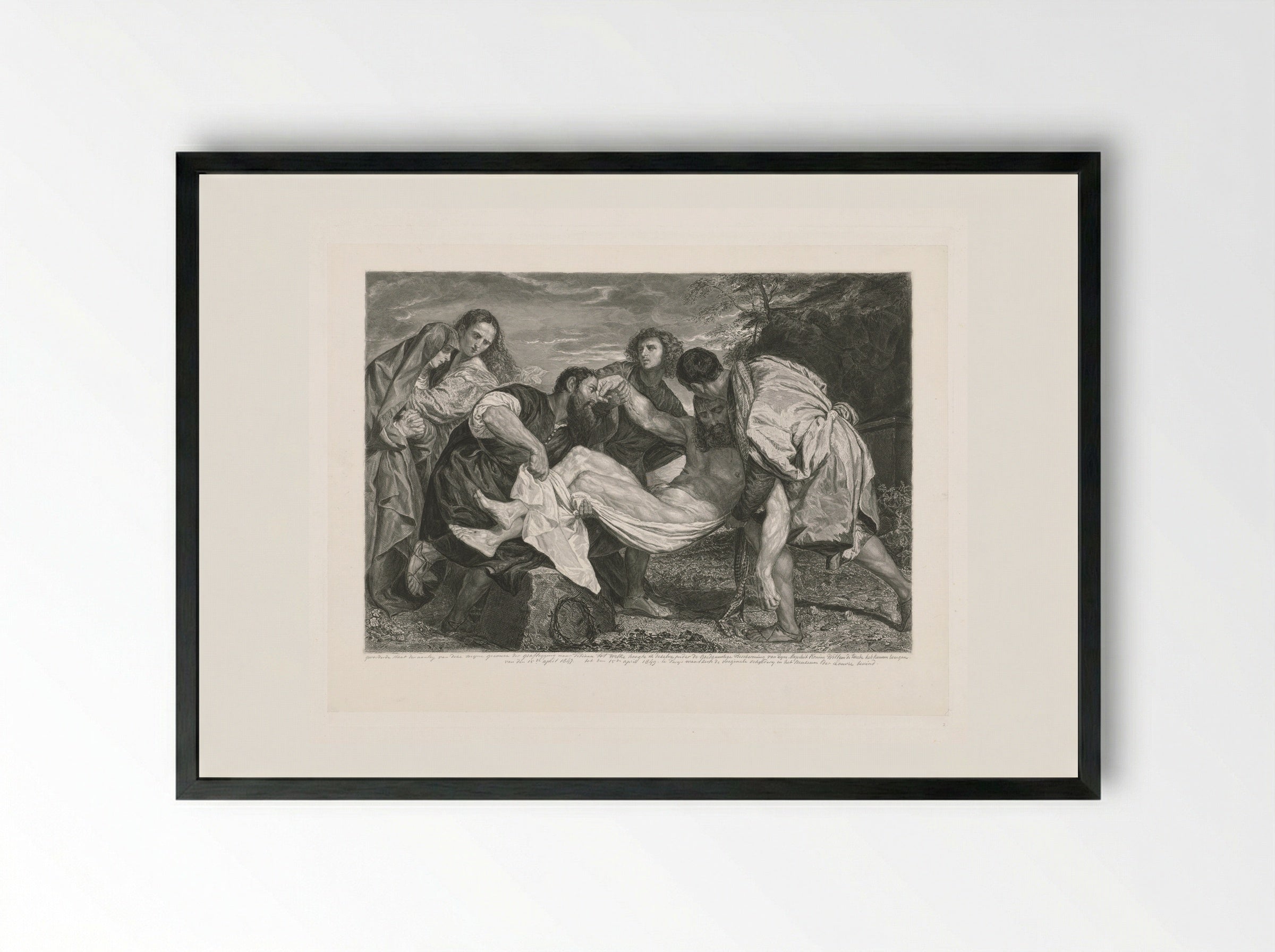 Graflegging van Christus - Johannes de Mare - Framed Print Black