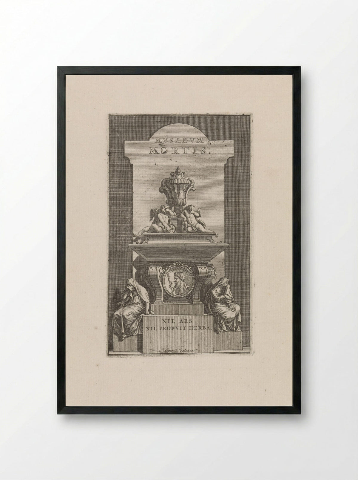 Grafmonument (Musaevm Mortis) - Jan Goeree - Framed Print Black
