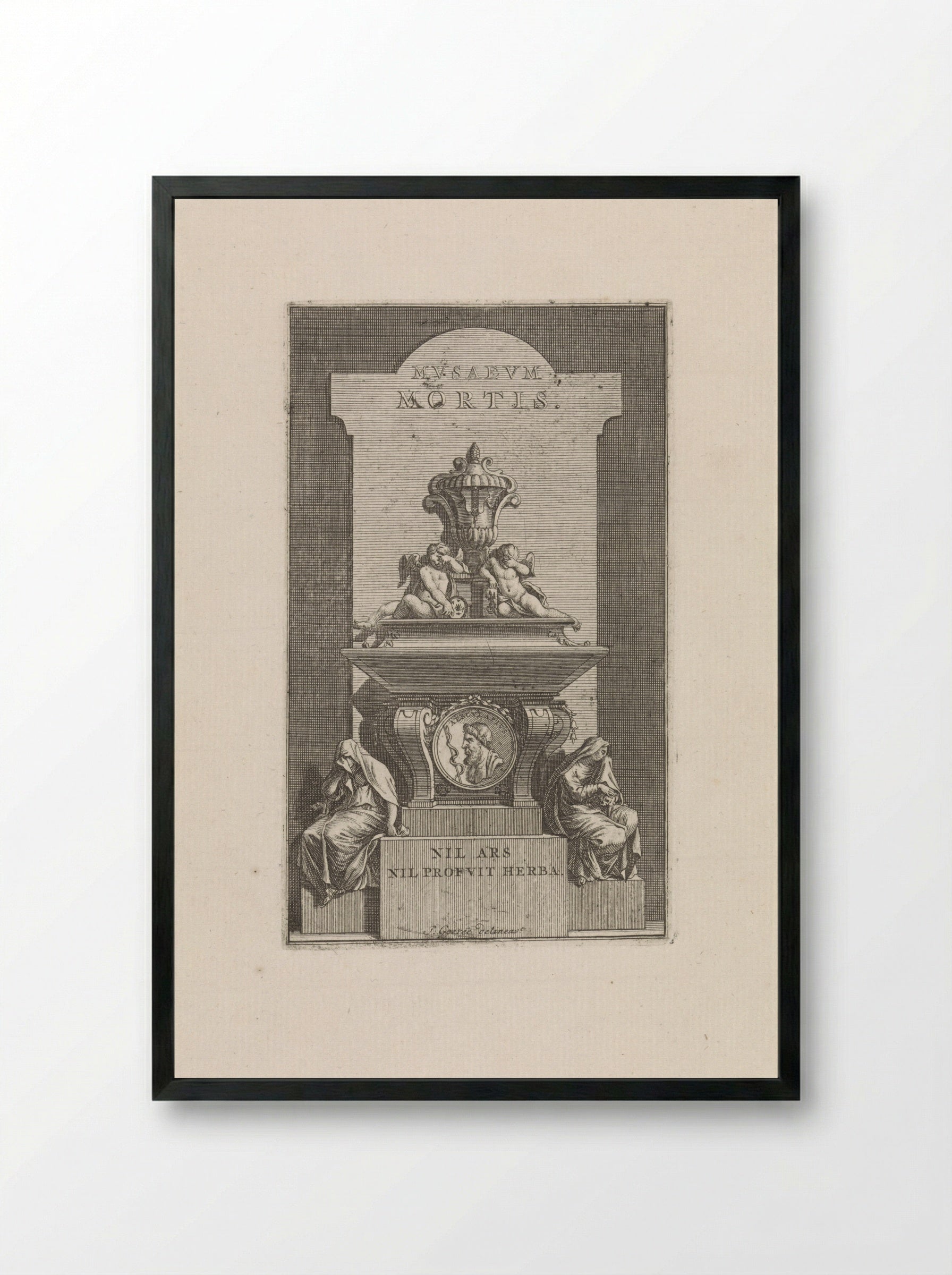 Grafmonument (Musaevm Mortis) - Jan Goeree - Framed Print Black