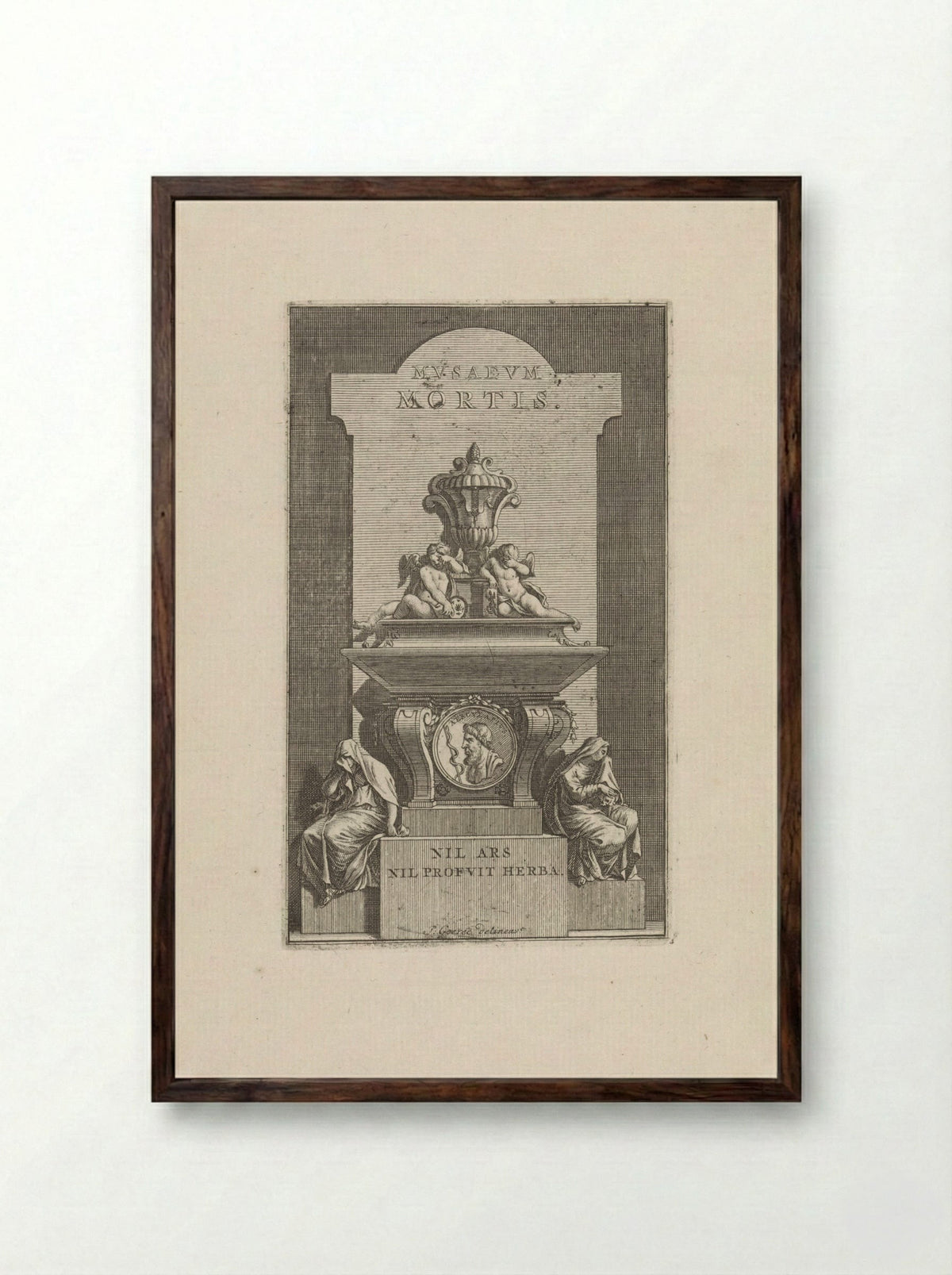 Grafmonument (Musaevm Mortis) - Jan Goeree - Framed Print Dark Wood