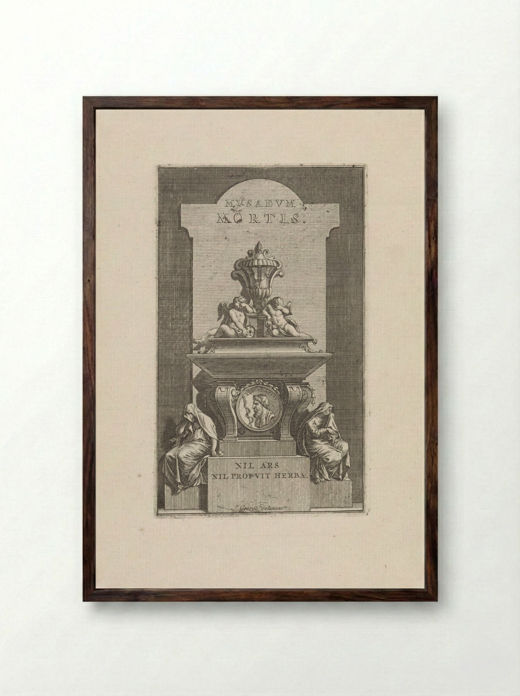 Grafmonument (Musaevm Mortis) - Jan Goeree - Framed Print Dark Wood