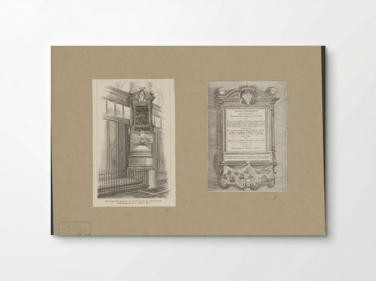 Grafmonument van Jacob van Heemskerck in de Oude Kerk te Amsterdam - J.C. Greive Jr. - Poster