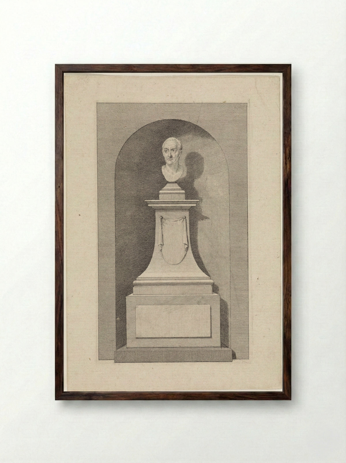 Grafmonument voor Petrus Camper - Daniël Vrijdag - Framed Print Dark Wood
