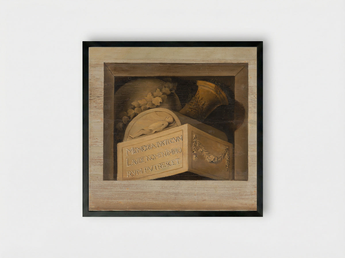 Graftombe met inscriptie - Jacob van Campen - Framed Print Black
