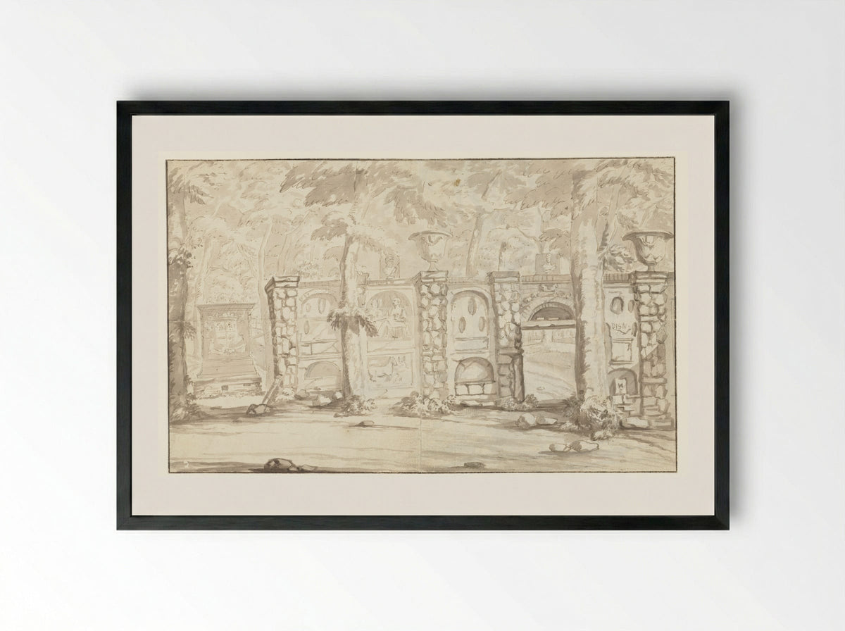 Graftombe van Johan Maurits van Nassau-Siegen en deel van amfitheater - Arnoud van Halen - Framed Print Black