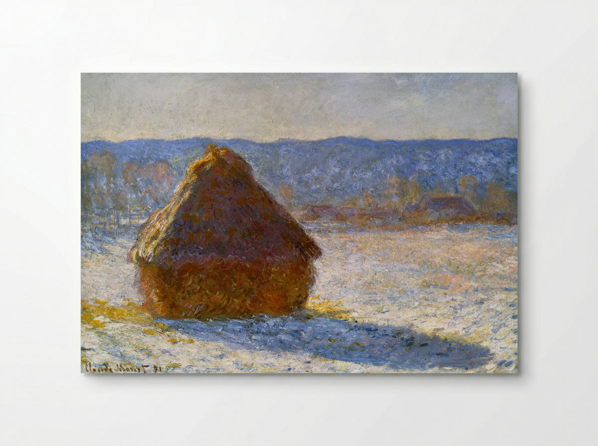 Grainstack in the Morning, Snow Effect - Claude Monet - Poster