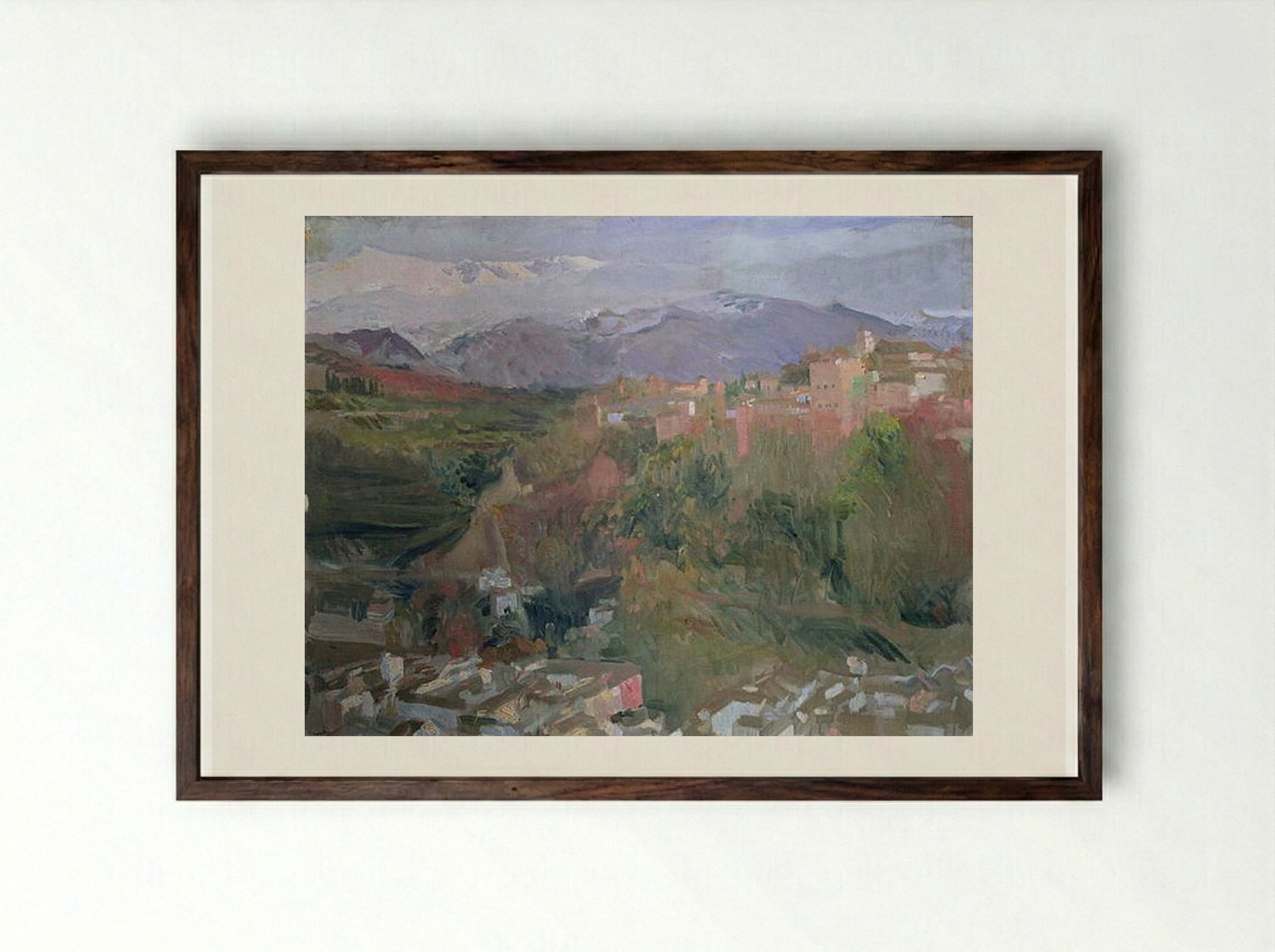 Granada - Joaquín Sorolla - Framed Print Dark Wood