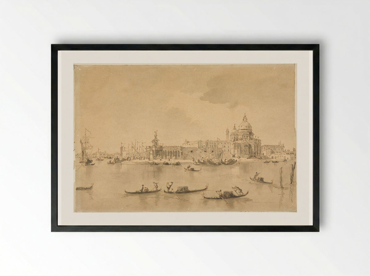 Grand Canal in Venice - Francesco Guardi - Framed Print Black