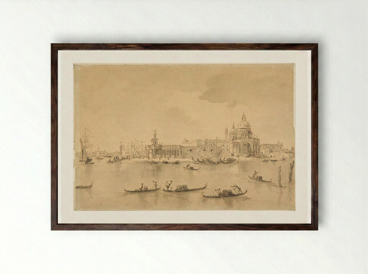 Grand Canal in Venice - Francesco Guardi - Framed Print Dark Wood