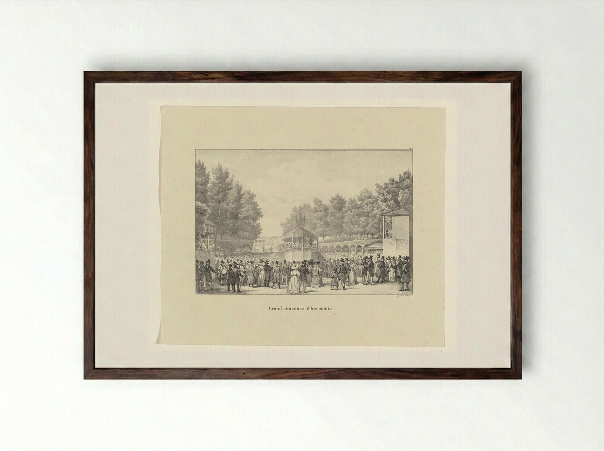 Grand Concours d'Harmonie - Jean-Baptiste Madou - Framed Print Dark Wood
