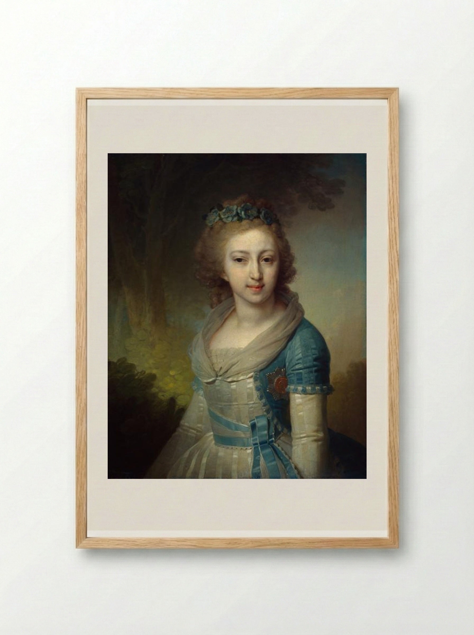 Grand Duchess Elena Pavlovna of Russia - Vladimir Borovikovsky - Framed Print Wood