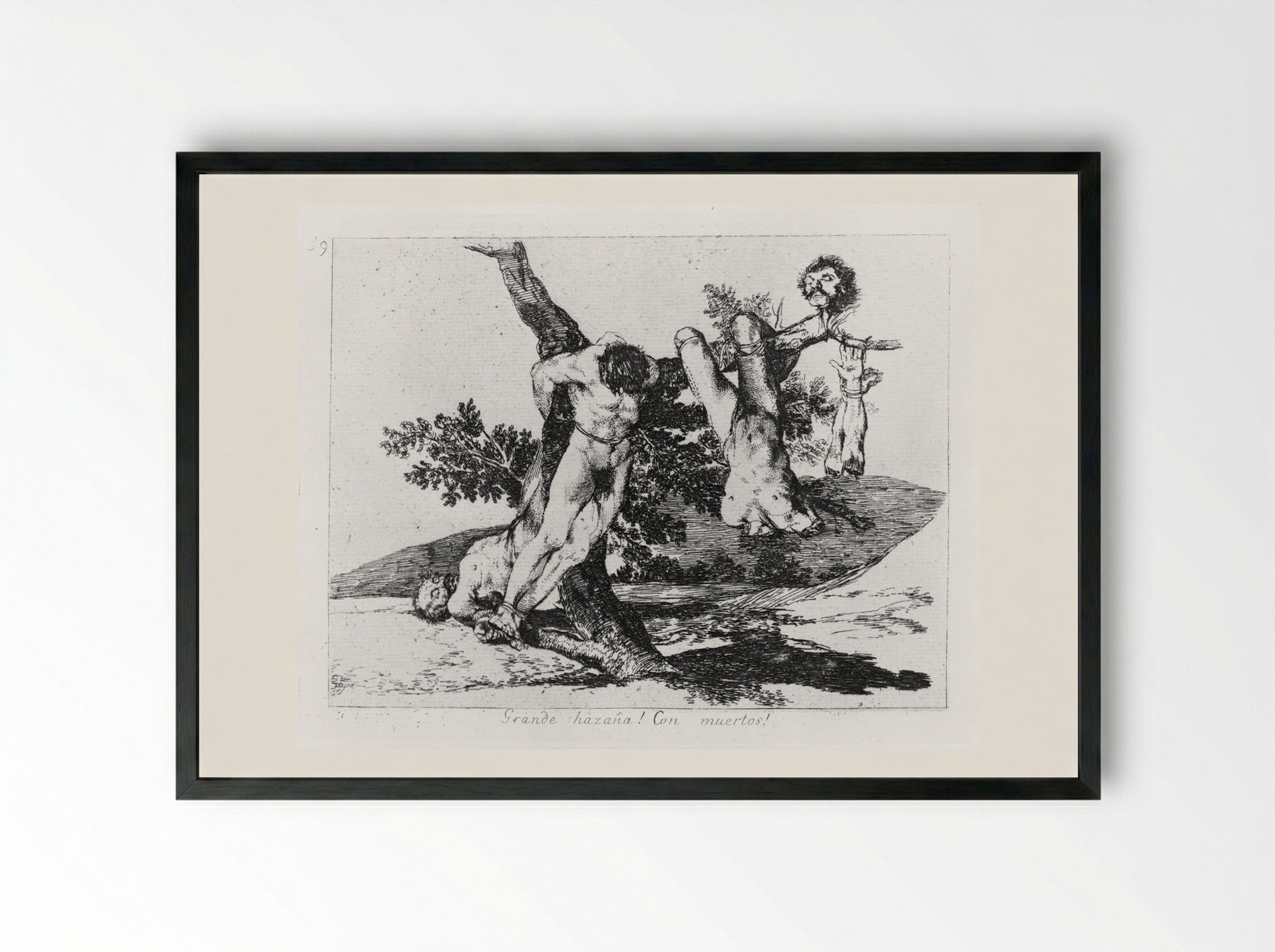 Grande hazaña! Con muertos! - Francisco José de Goya y Lucientes - Framed Print Black