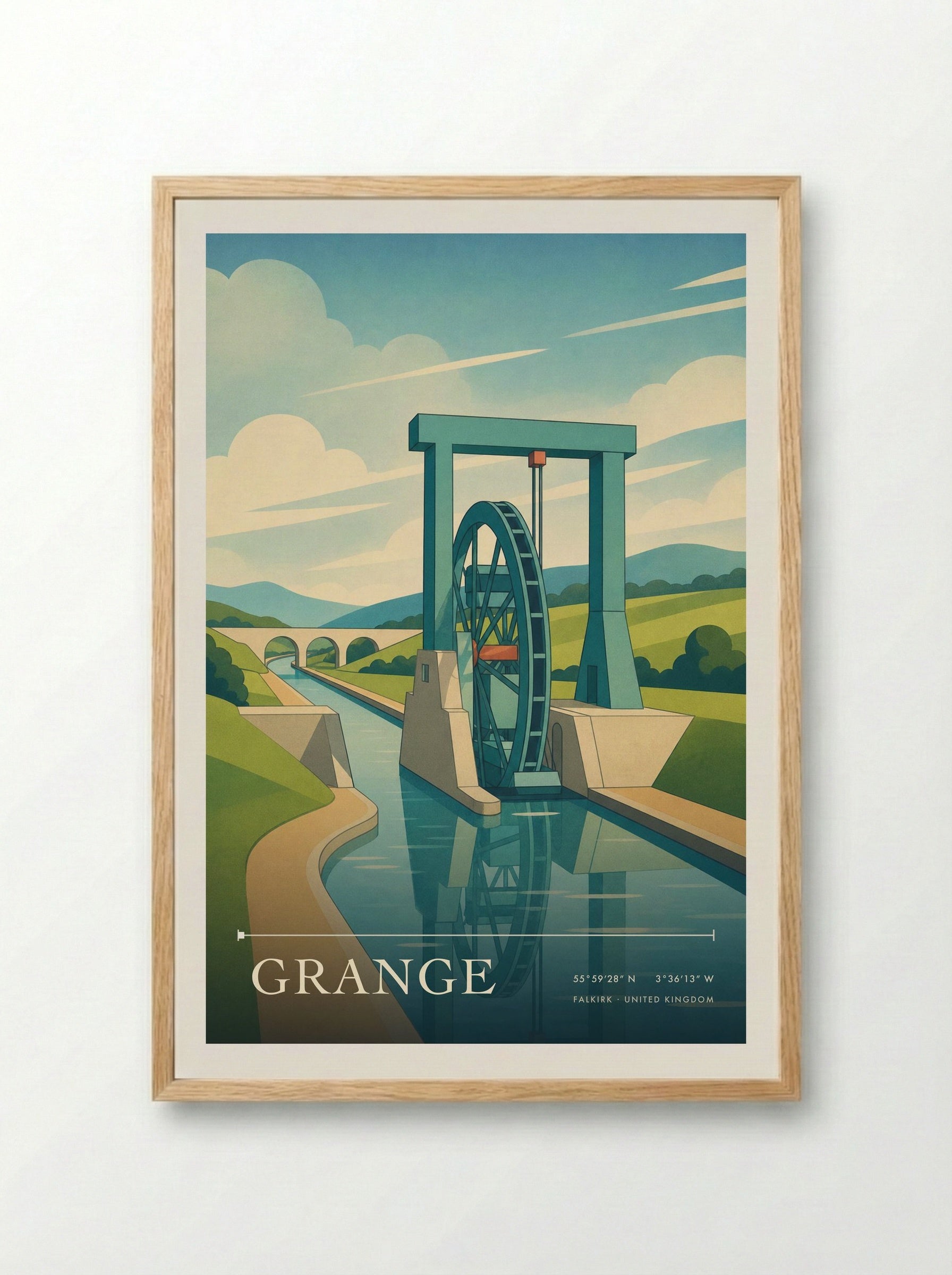 Grange Falkirk United Kingdom Travel Poster - Framed Print Wood