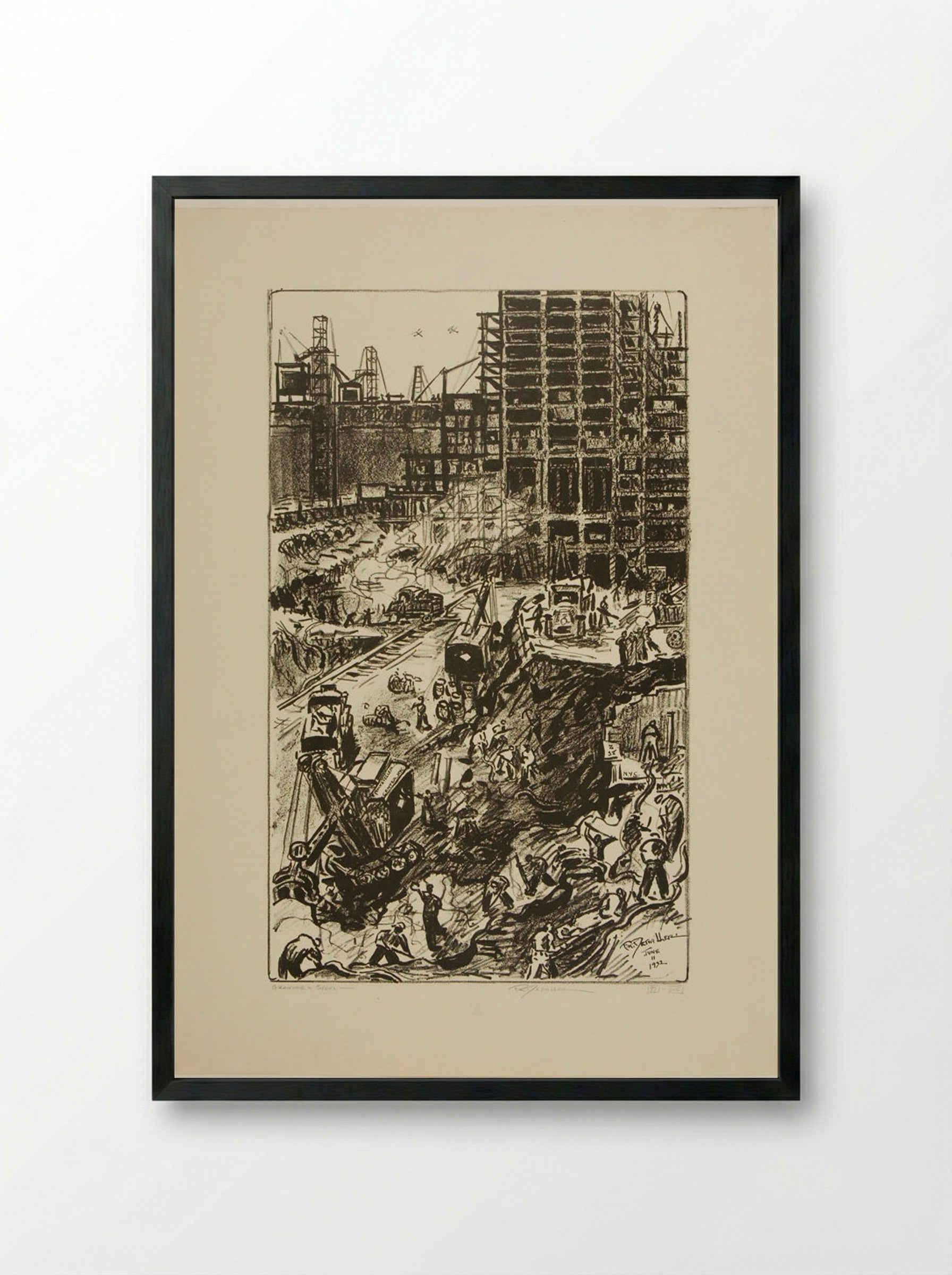 Granite and Steel - Frederick K. Detwiller - Framed Print Black