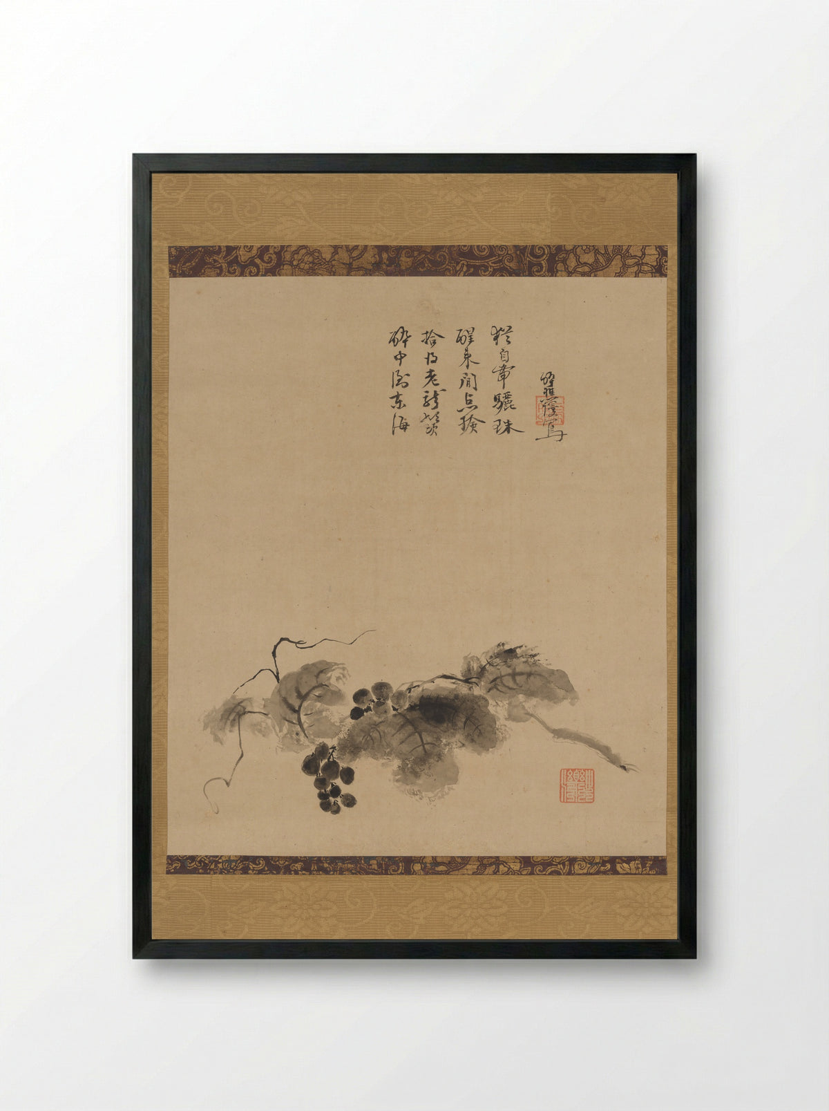 Grapes - Motsurin Jōtō - Framed Print Black