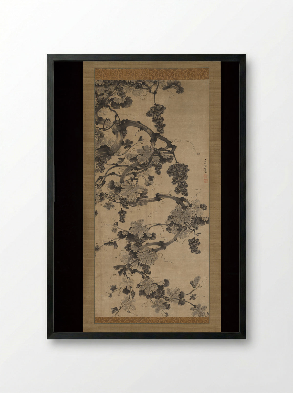 Grapevines - Jeon Yugwan - Framed Print Black
