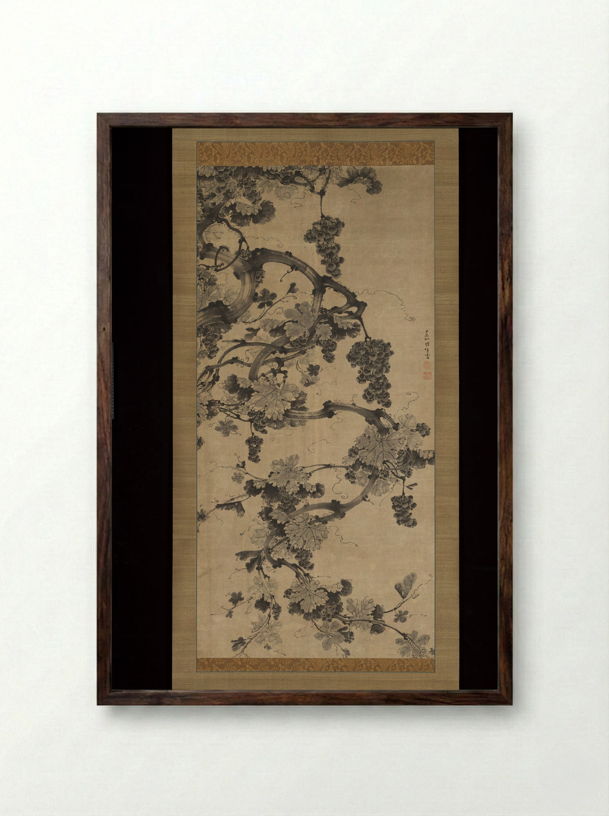 Grapevines - Jeon Yugwan - Framed Print Dark Wood