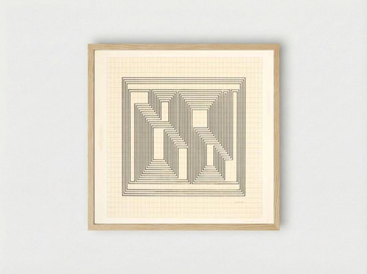 Graphic Tectonic - Josef Albers - Framed Print Wood