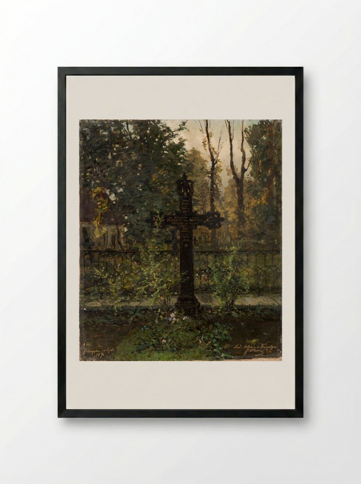 Grave of Baroness von Maydell - Julius Sergius von Klever - Framed Print Black