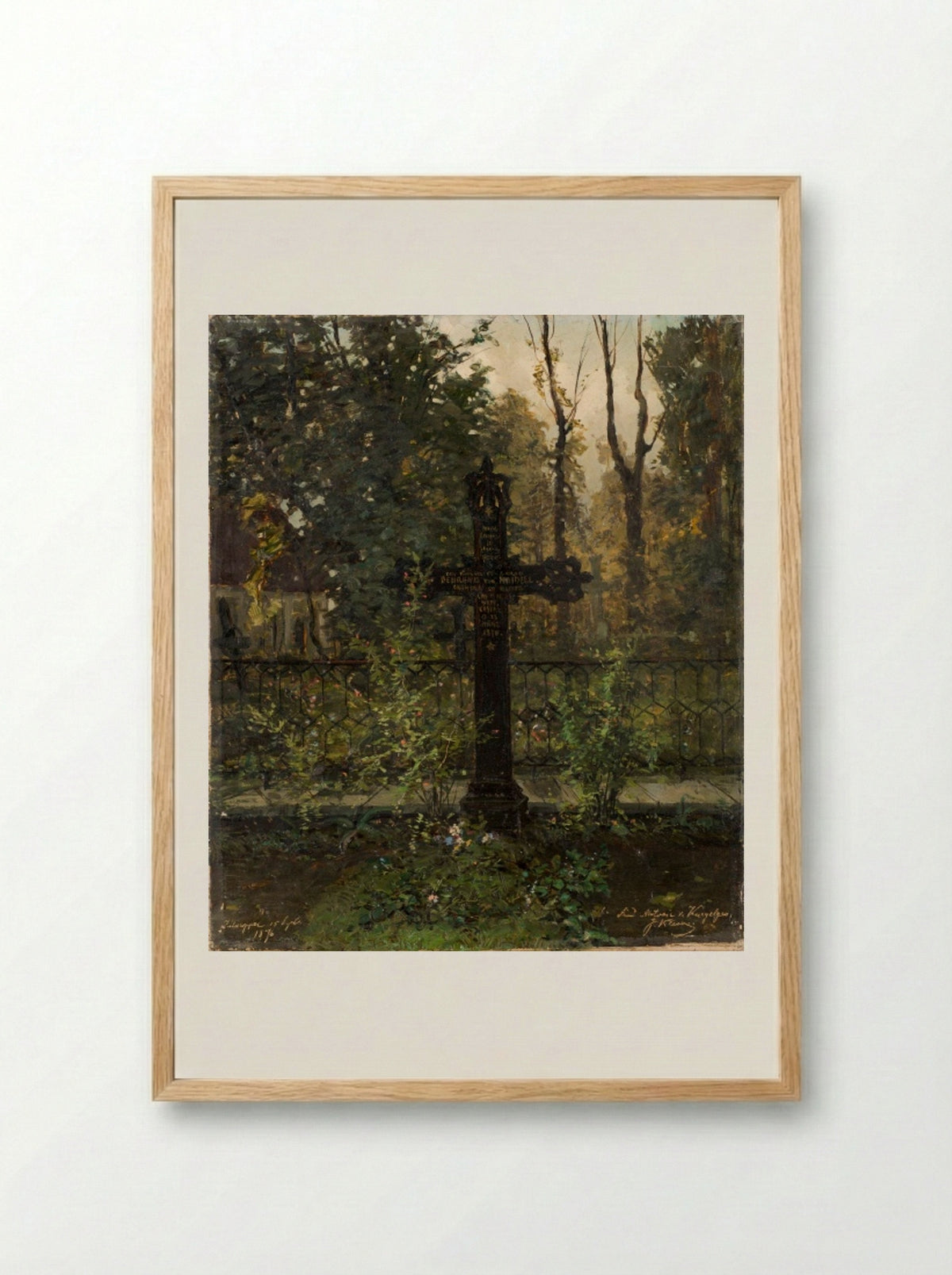 Grave of Baroness von Maydell - Julius Sergius von Klever - Framed Print Wood