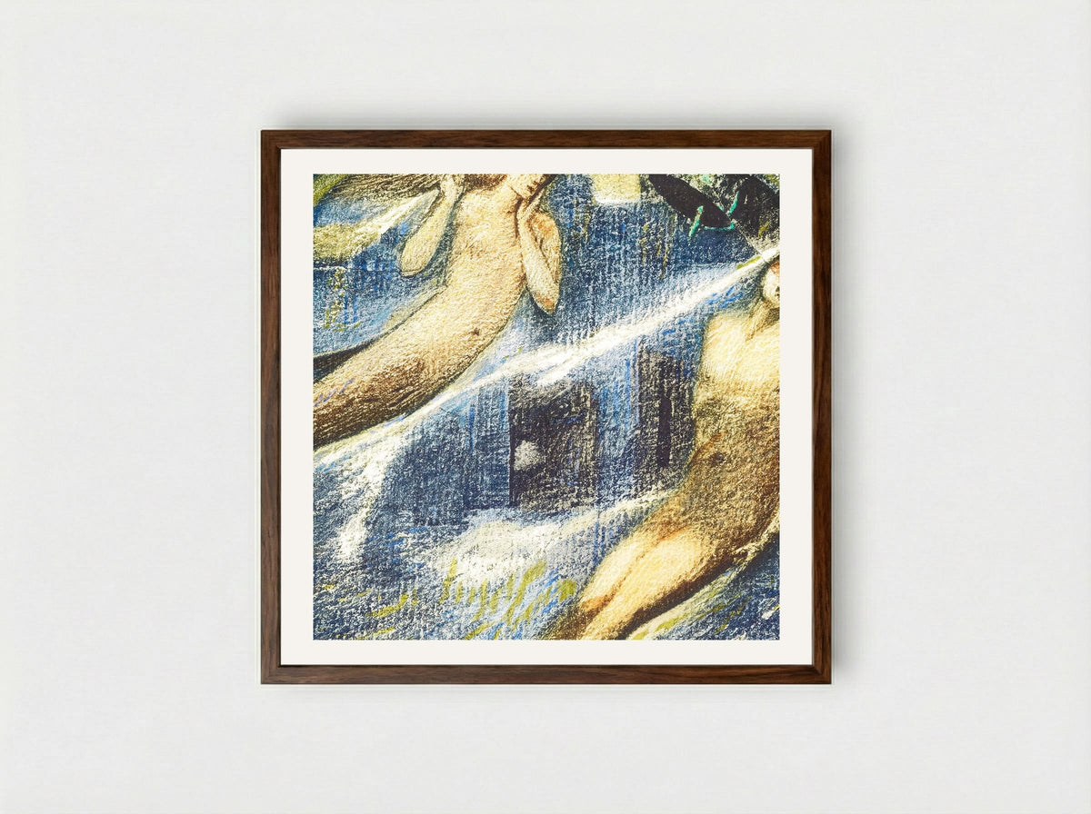 Grave of the Sea, from The Flower Book - Edward Burne-Jones - Framed Print Dark Wood