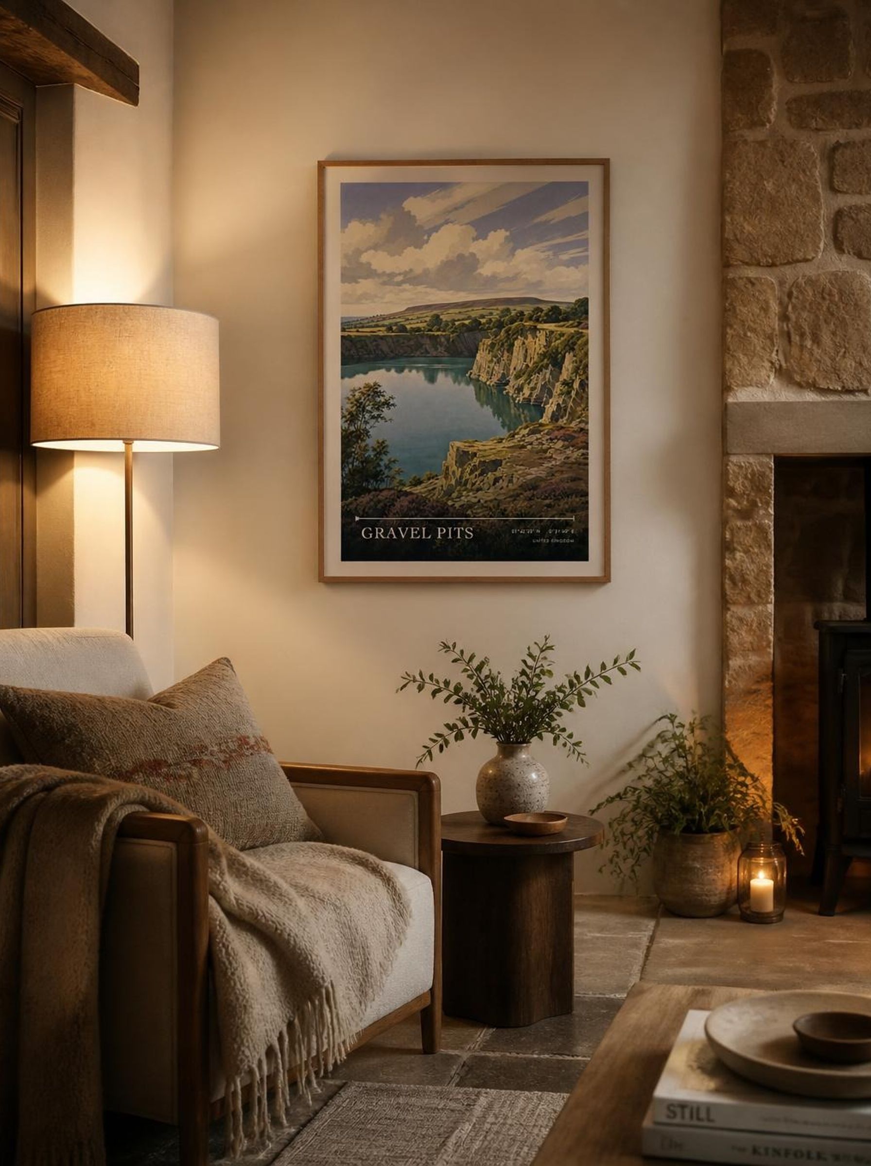 Gravel Pits United Kingdom Travel Poster - Lifestyle