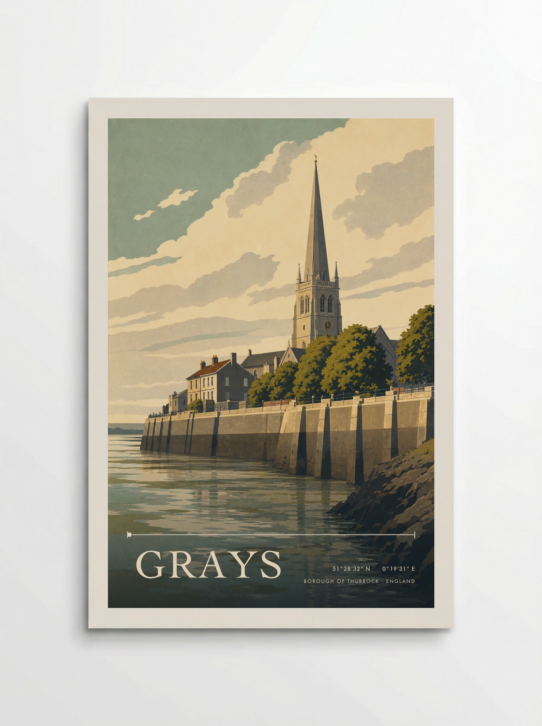 Grays Borough of Thurrock England Travel Poster - Poster