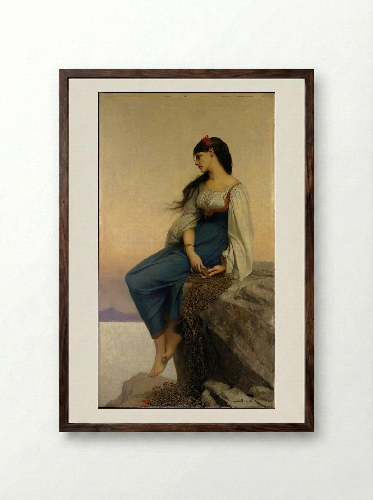 Graziella - Jules-Joseph Lefebvre - Framed Print Dark Wood