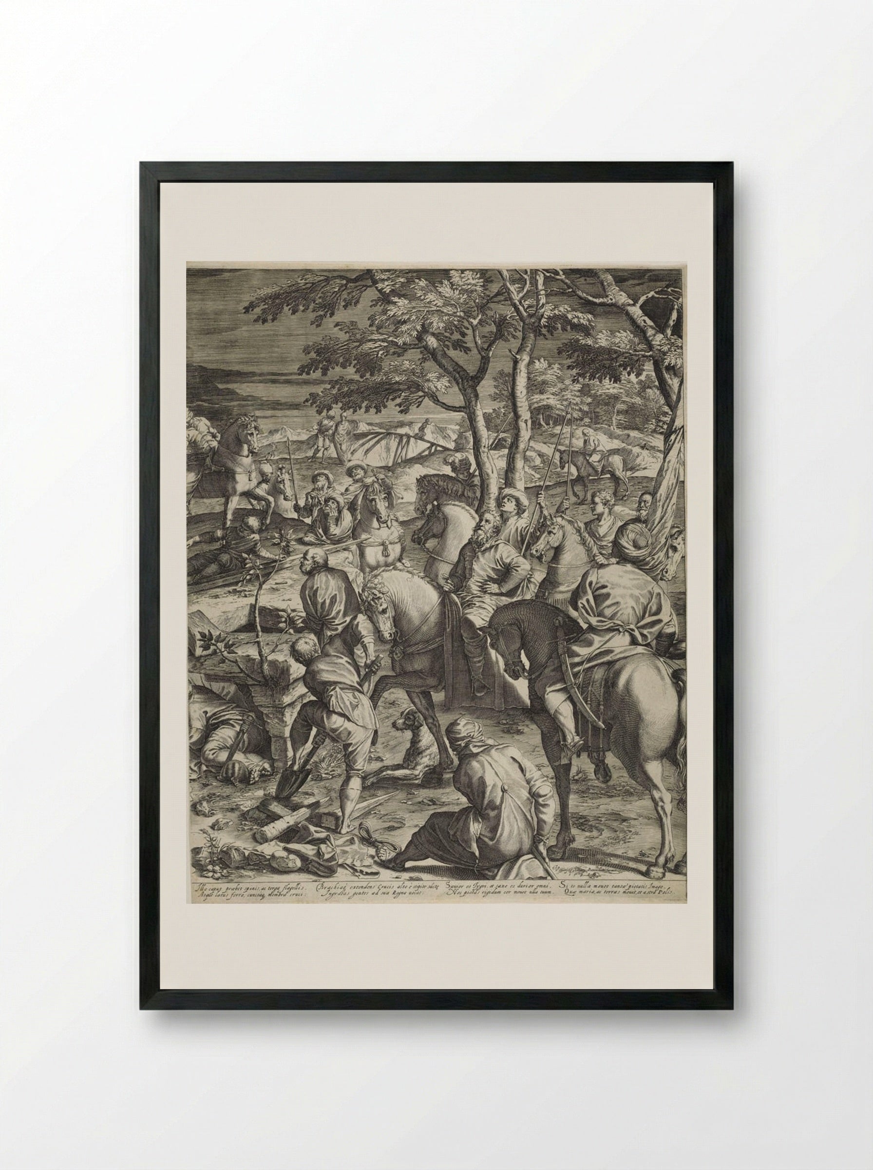 Great Crucifixion (right panel) - Agostino Carracci - Framed Print Black