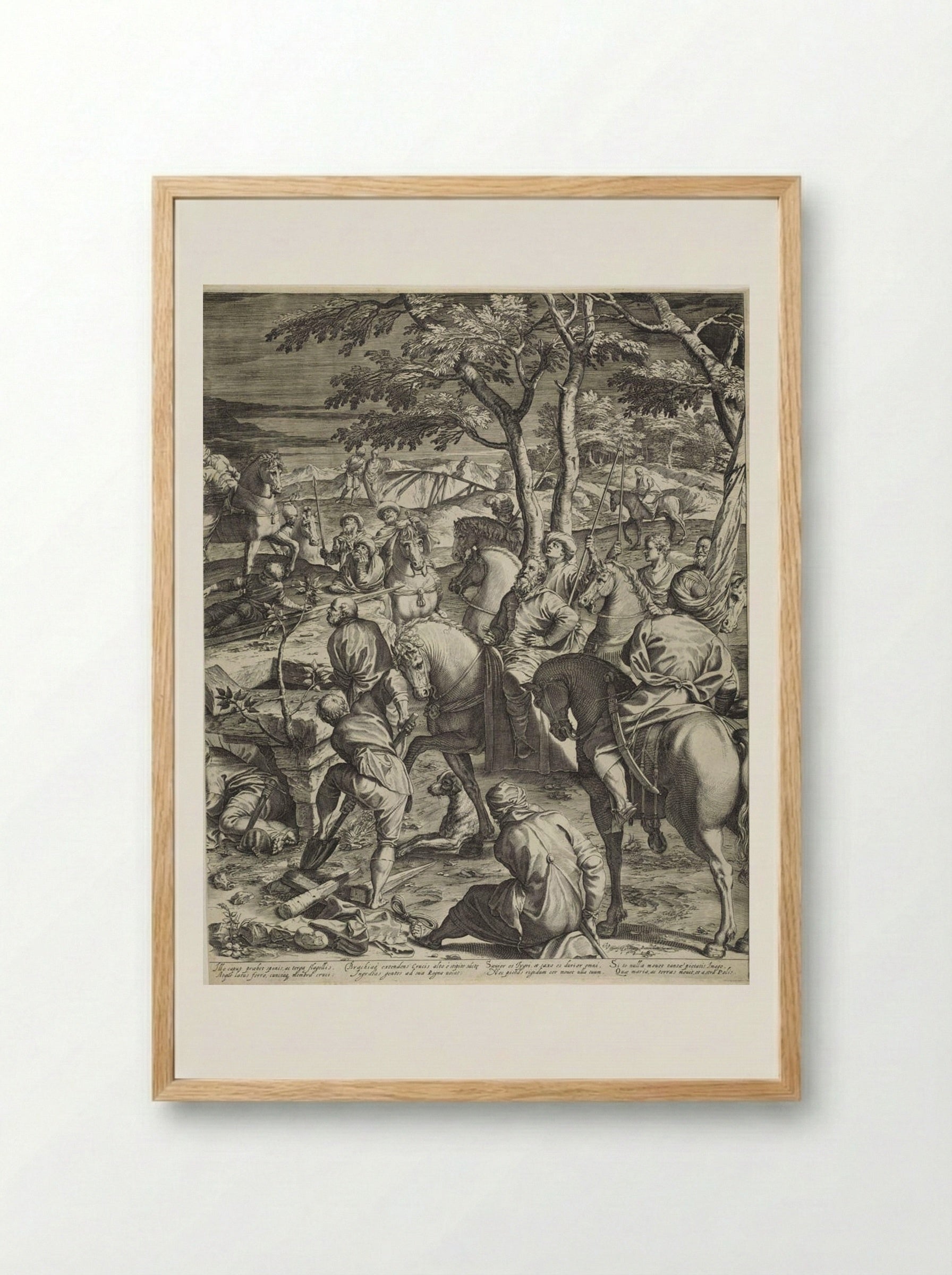 Great Crucifixion (right panel) - Agostino Carracci - Framed Print Wood