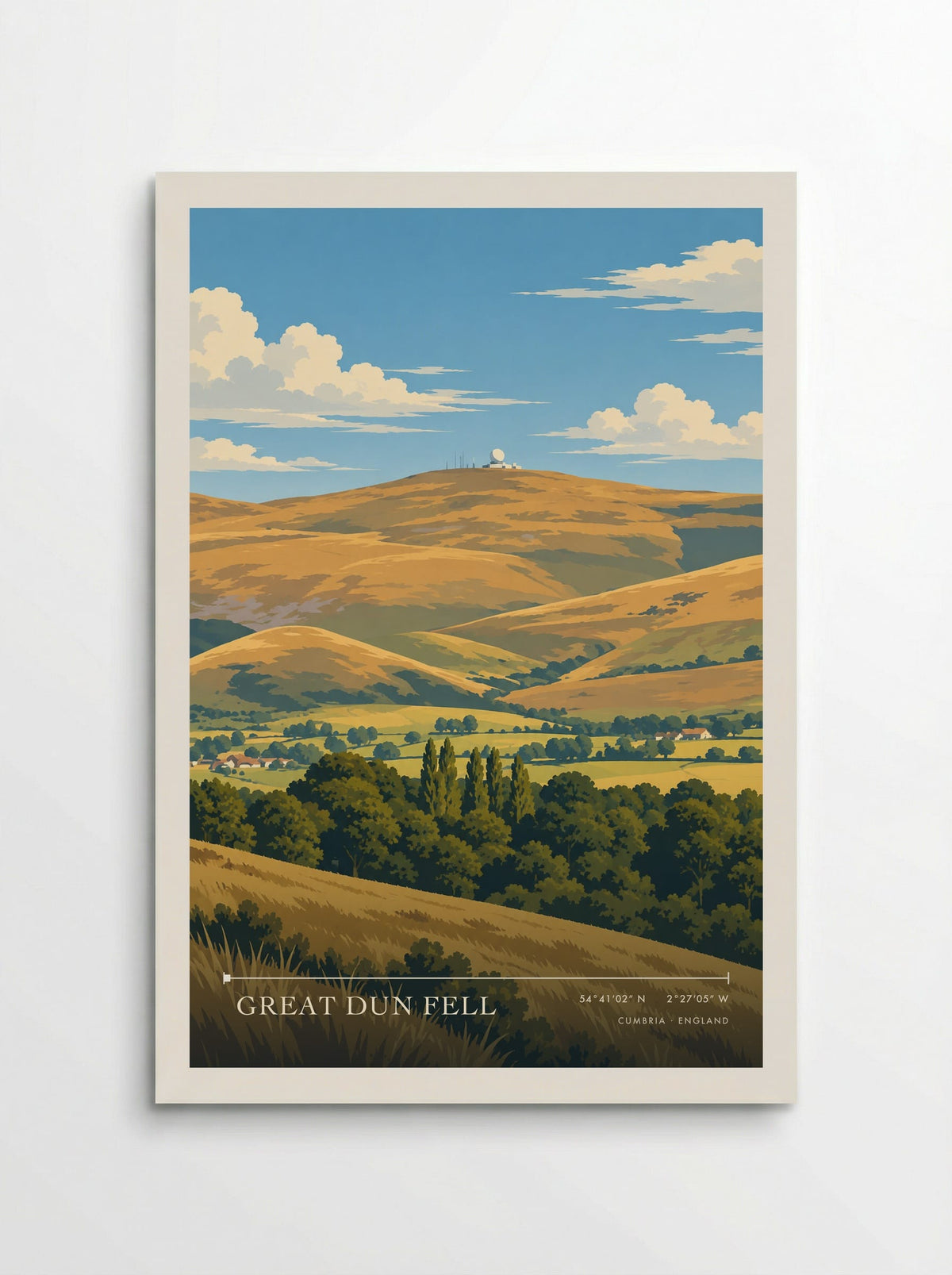 Great Dun Fell, Cumbria | Travel Poster - Poster