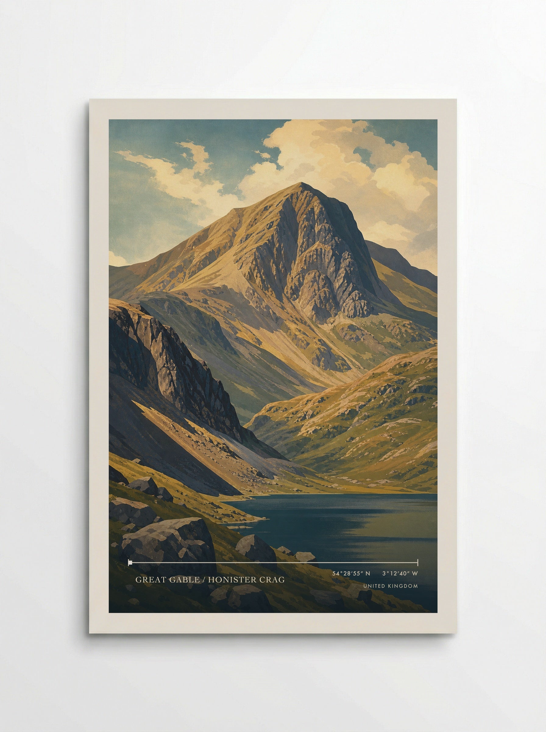 Great Gable / Honister Crag United Kingdom Travel Poster - Poster