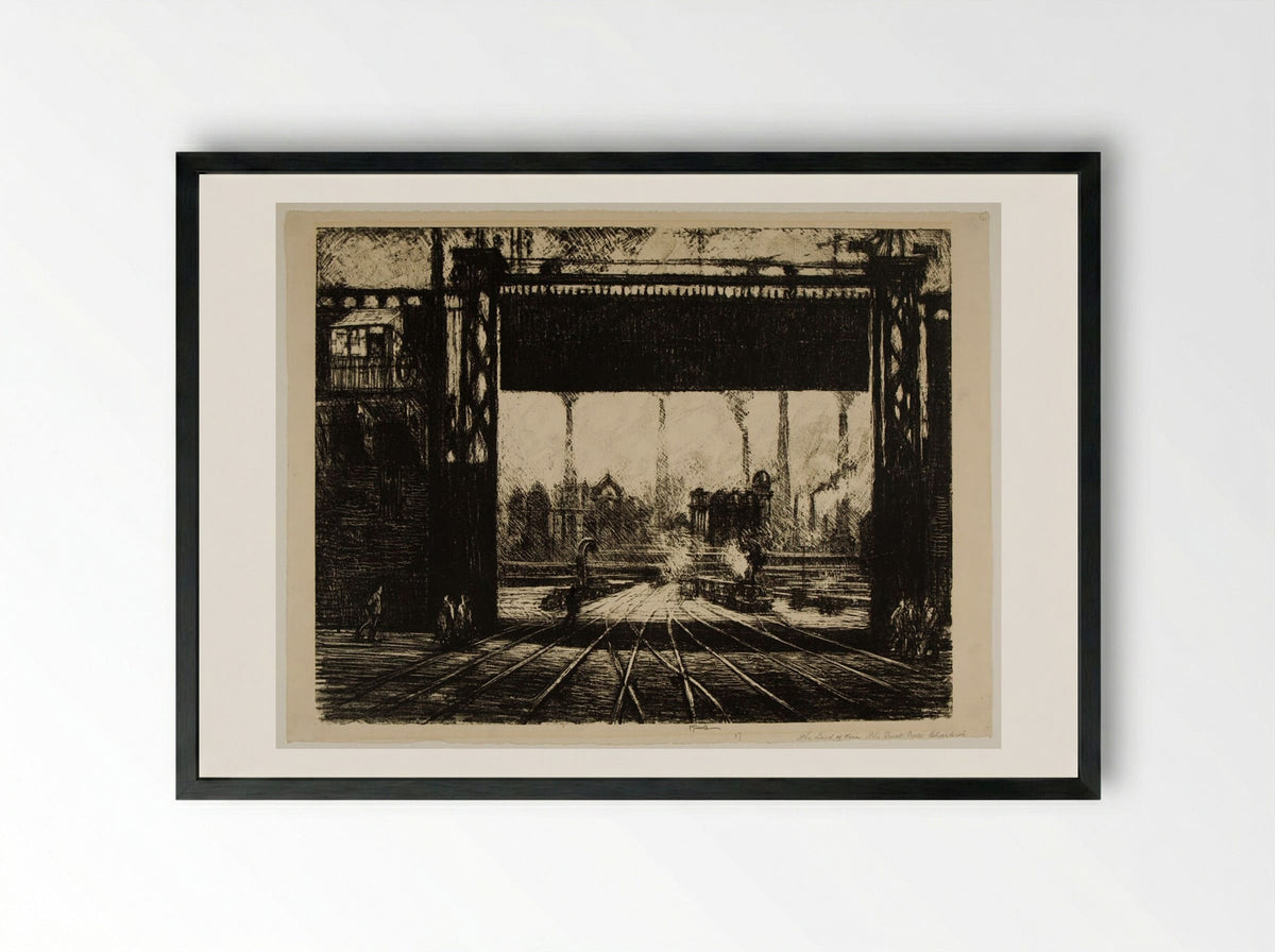 Great Gate, Charleroi - Joseph Pennell - Framed Print Black