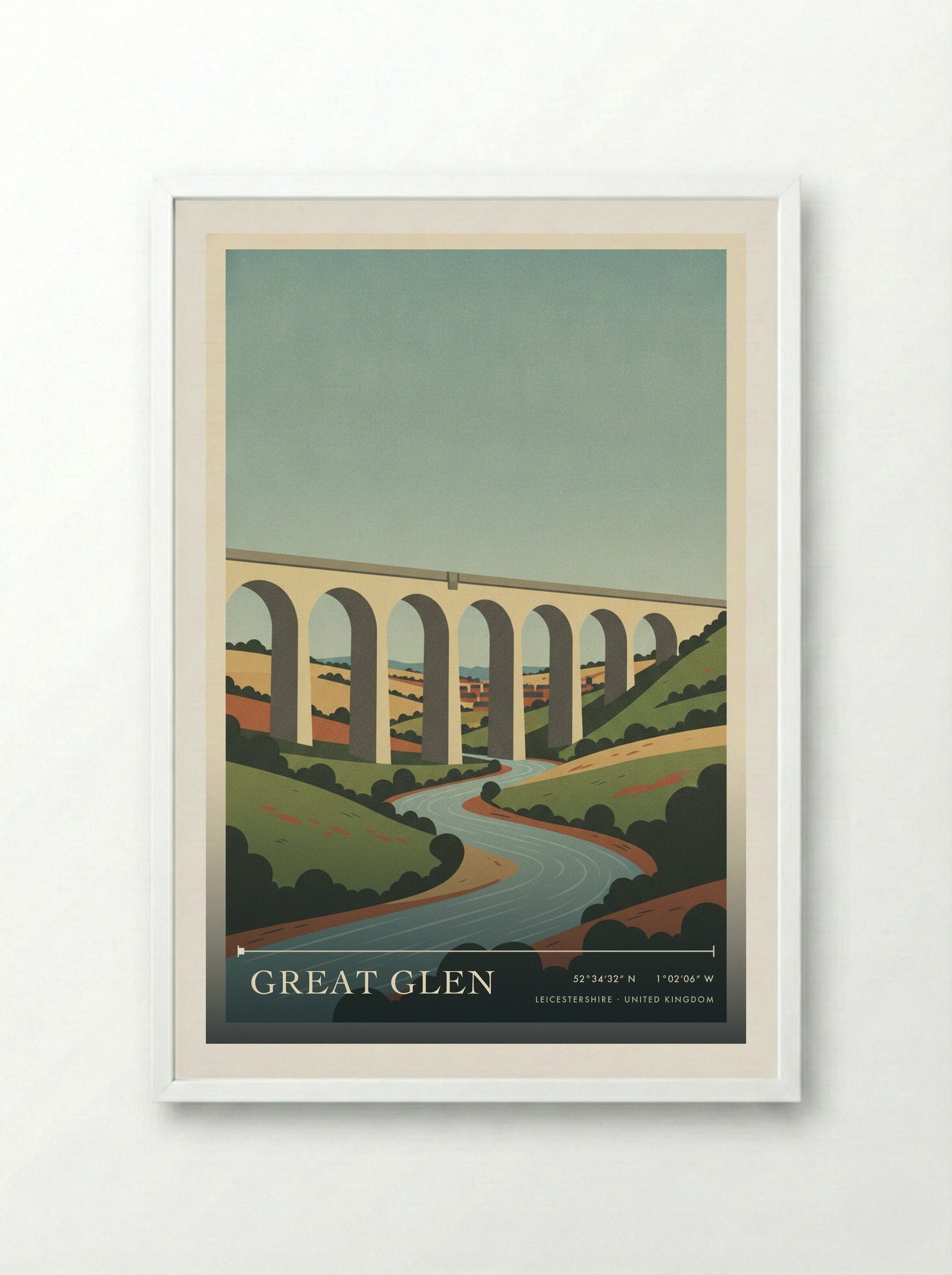 Great Glen Leicestershire United Kingdom Travel Poster - Framed Print White