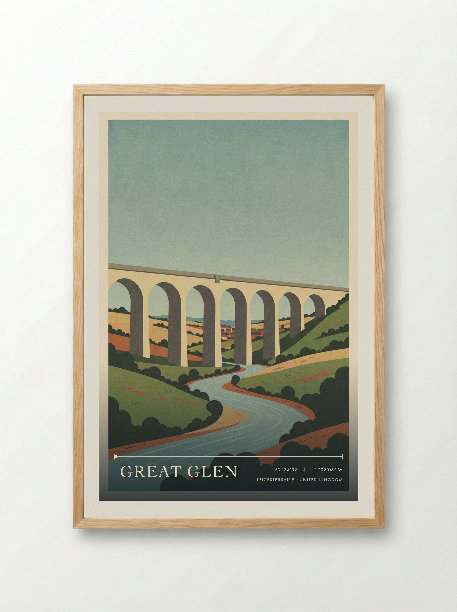 Great Glen Leicestershire United Kingdom Travel Poster - Framed Print Wood