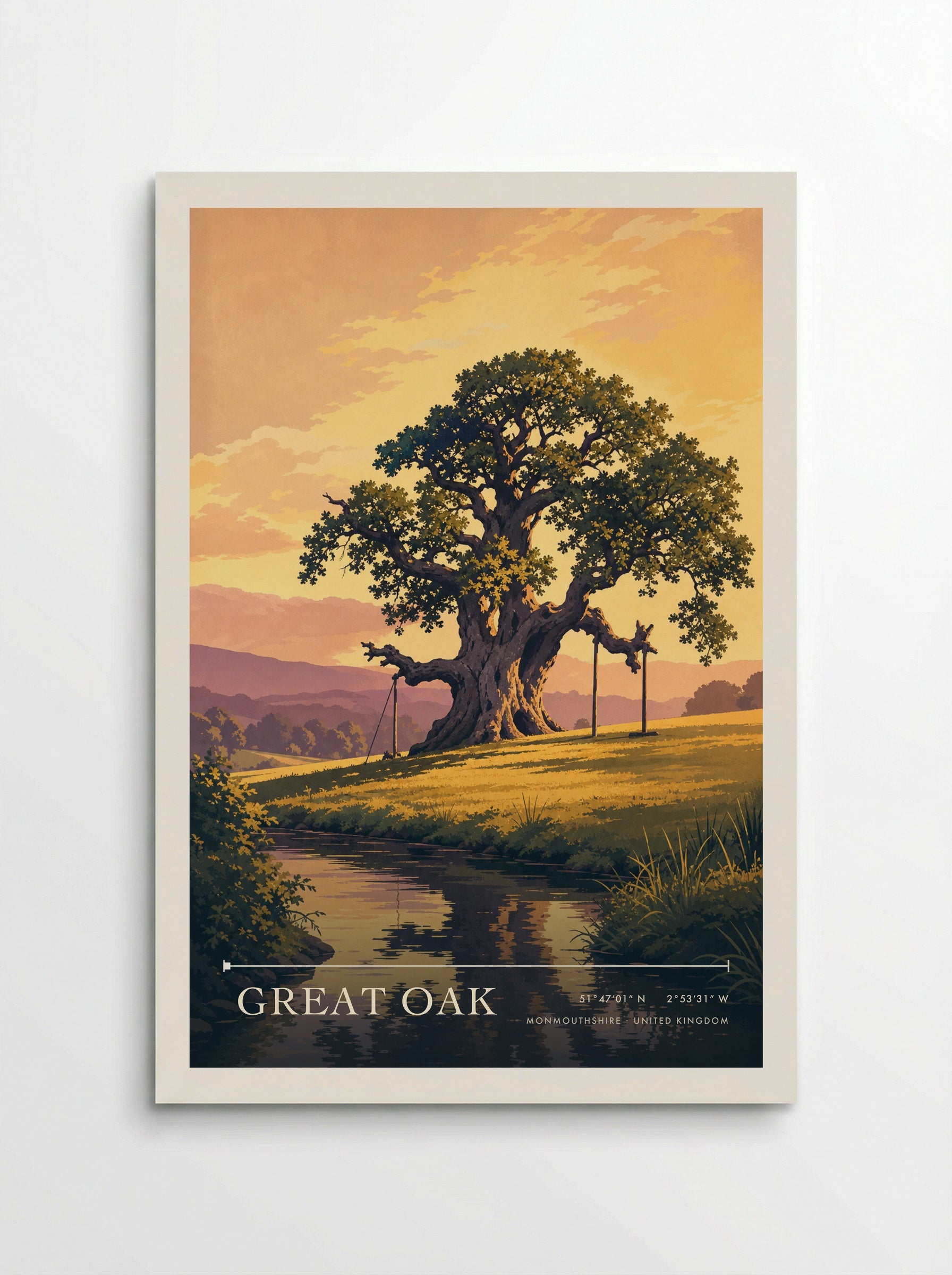 Great Oak Monmouthshire United Kingdom Travel Poster - Poster