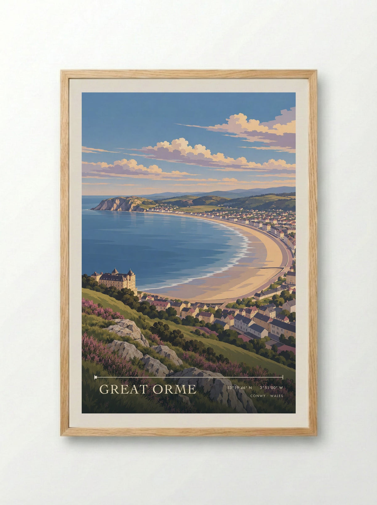 Great Orme, Conwy | Travel Poster - Framed Print Wood