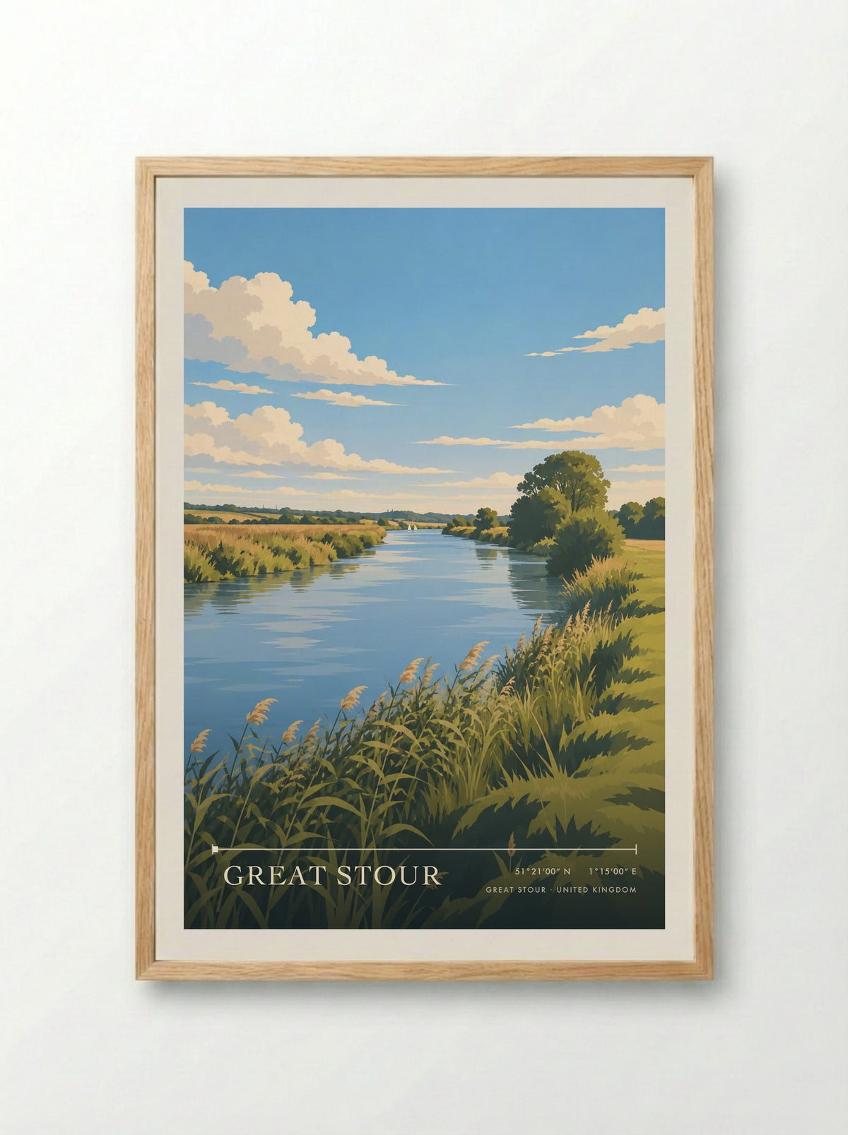 Great Stour | Travel Poster - Framed Print Wood