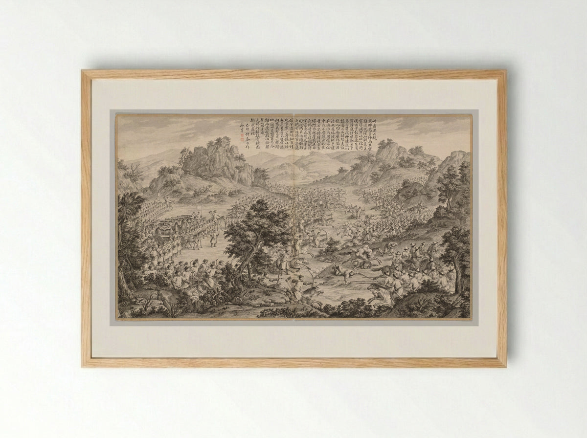 Great Victory at Hu'erman - Jean Damascene Sallusti - Framed Print Wood