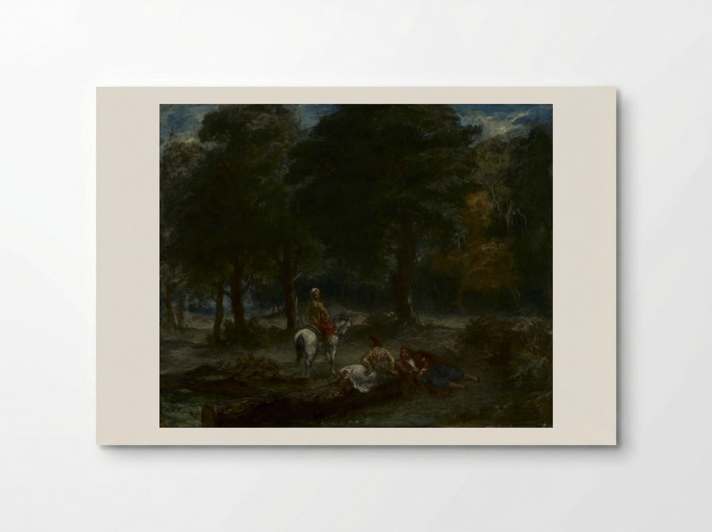 Greek Cavalry Men Resting in Forest - Eugène Delacroix - Poster