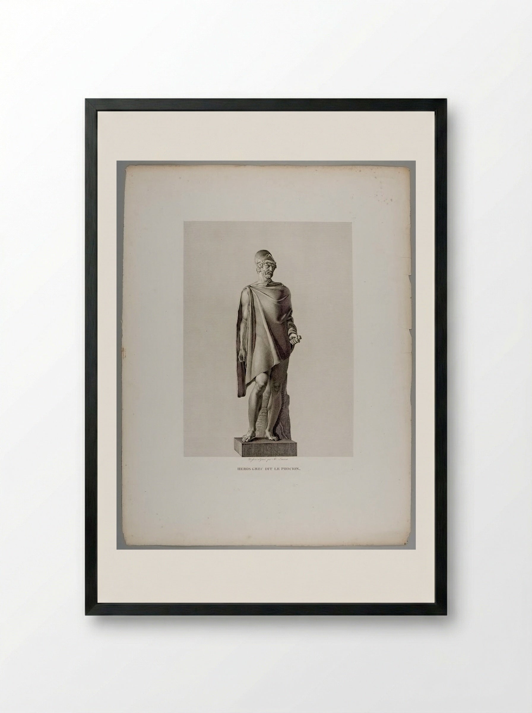 Greek Hero called Phocion, after the Antique - Pierre Louis Henri Laurent - Framed Print Black