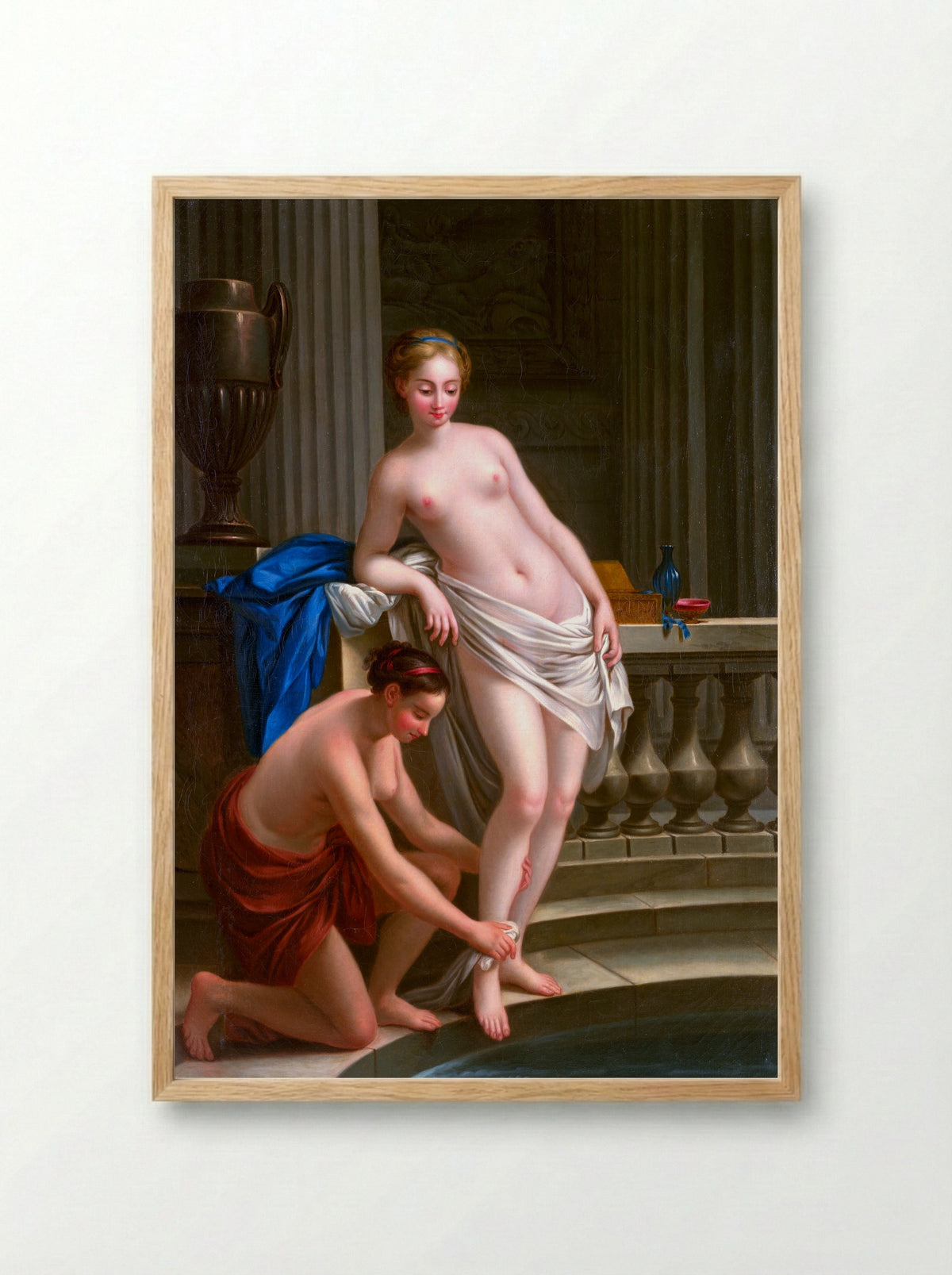 Greek Woman at the Bath - Joseph-Marie Vien - Framed Print Wood