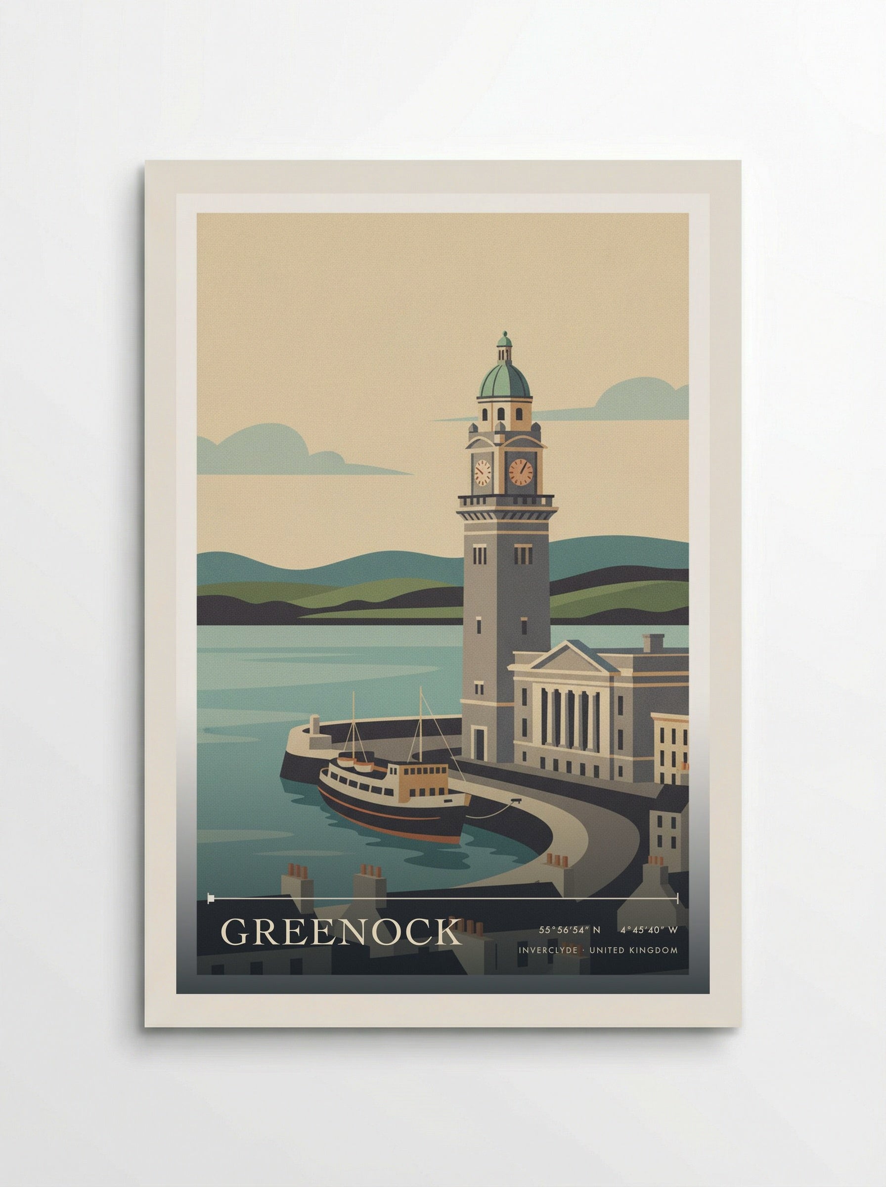 Greenock Inverclyde United Kingdom Travel Poster - Poster