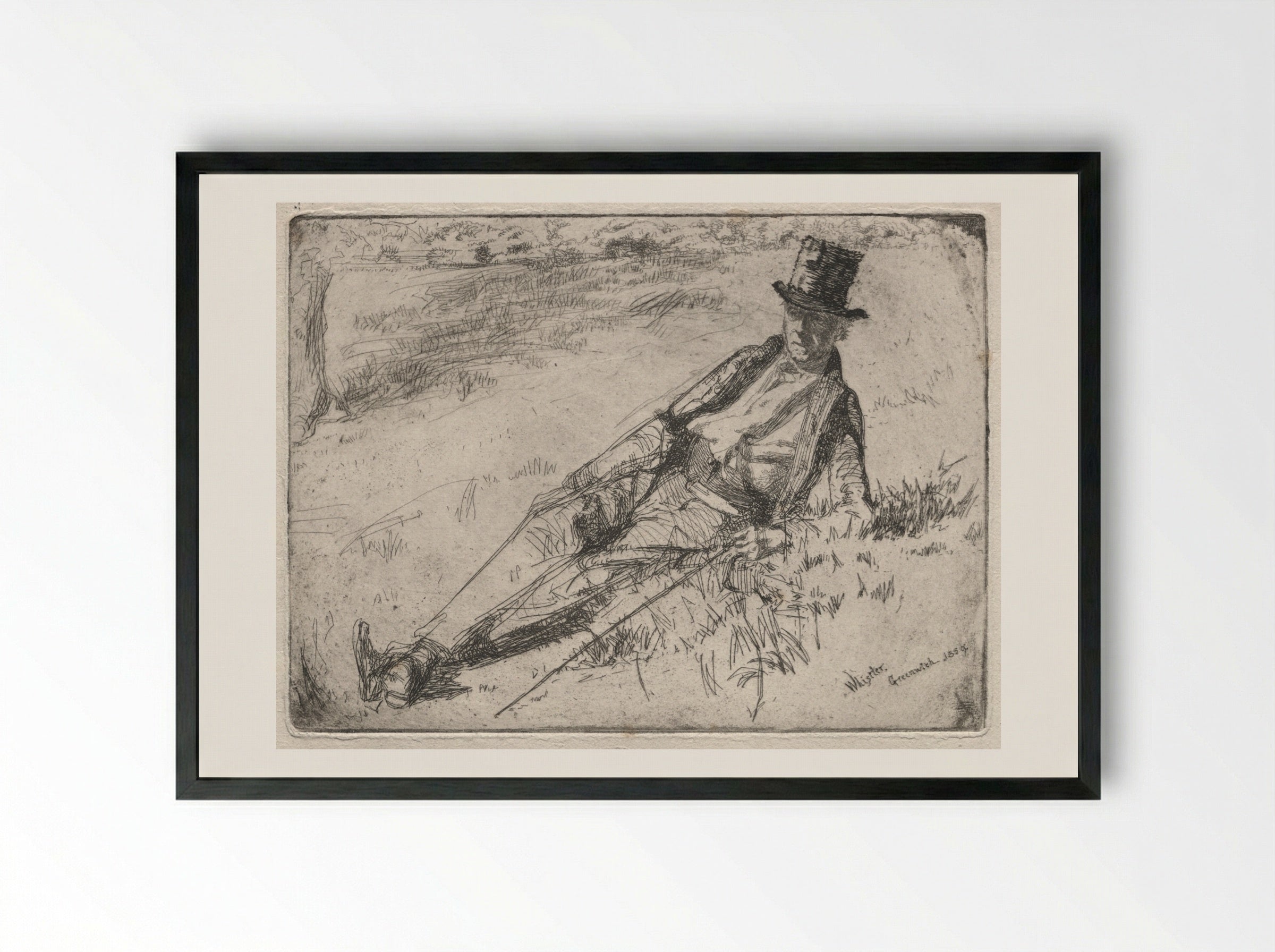 Greenwich Pensioner - James McNeill Whistler - Framed Print Black