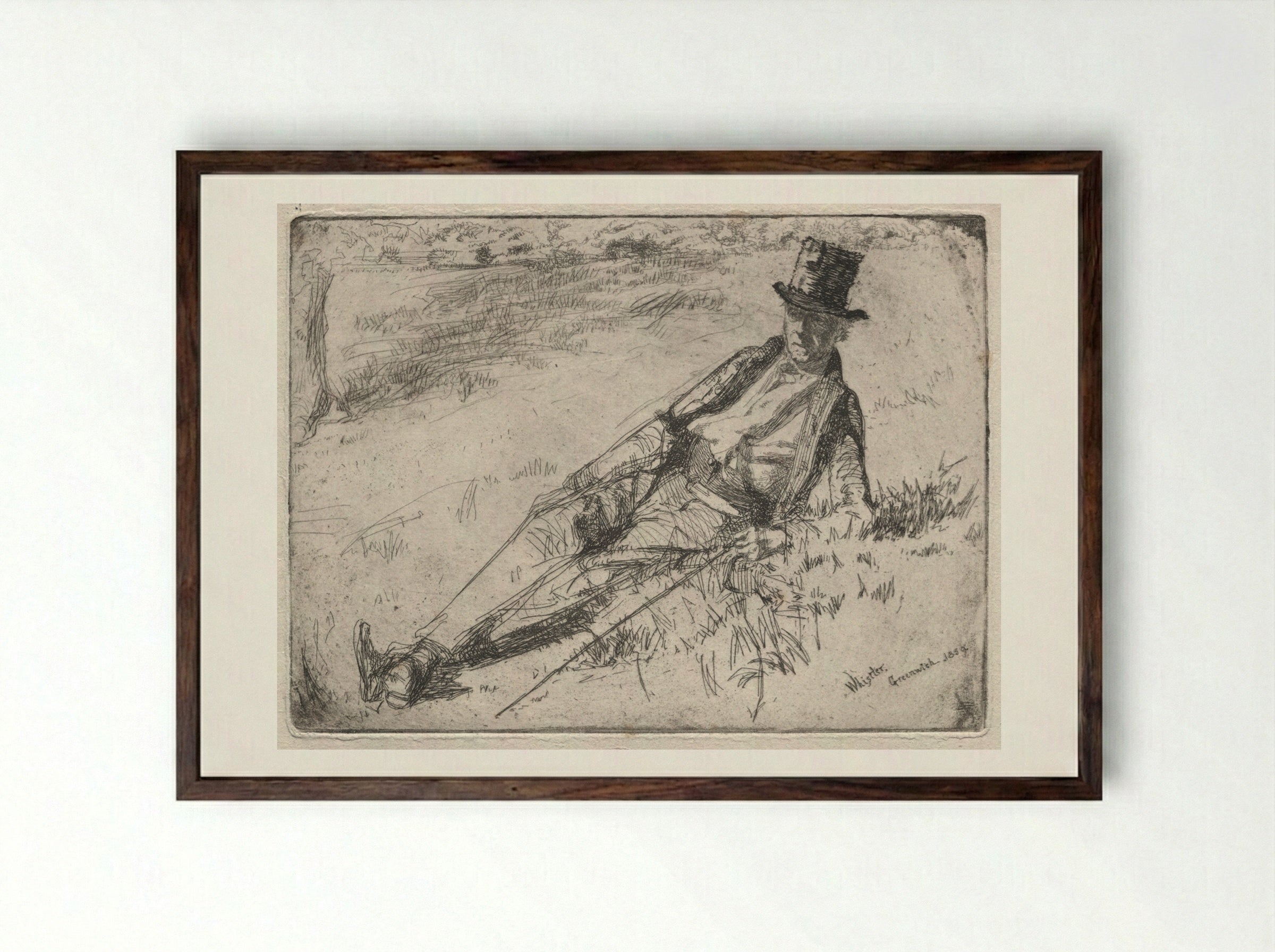Greenwich Pensioner - James McNeill Whistler - Framed Print Dark Wood
