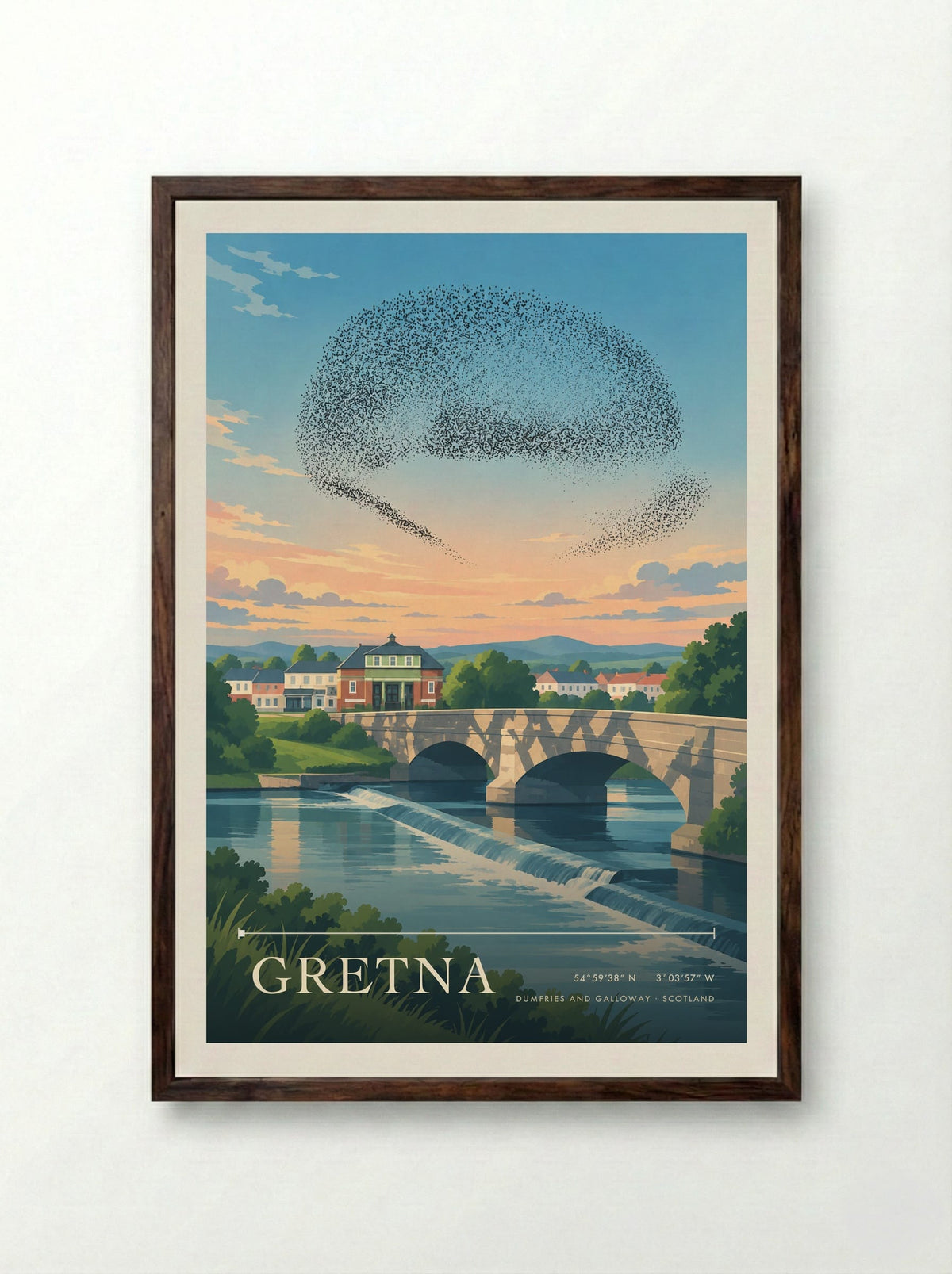 Gretna, Dumfries and Galloway | Travel Poster - Framed Print Dark Wood