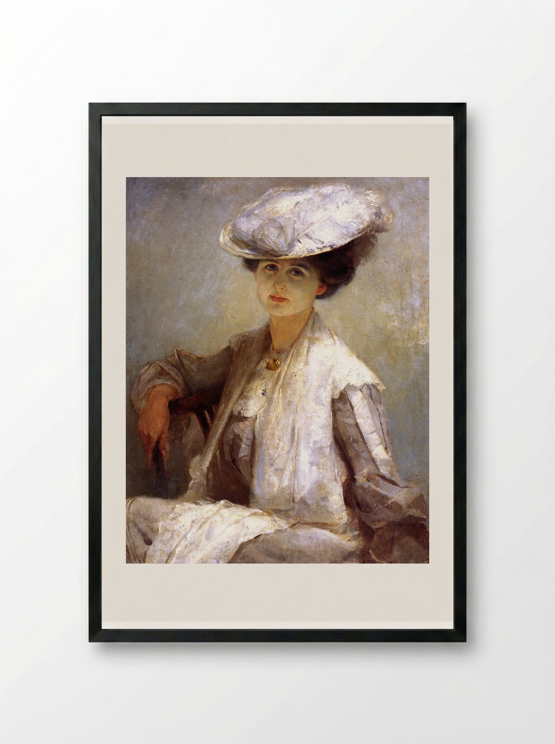 Grey Lady (Mrs. Ince) - Tom Roberts - Framed Print Black